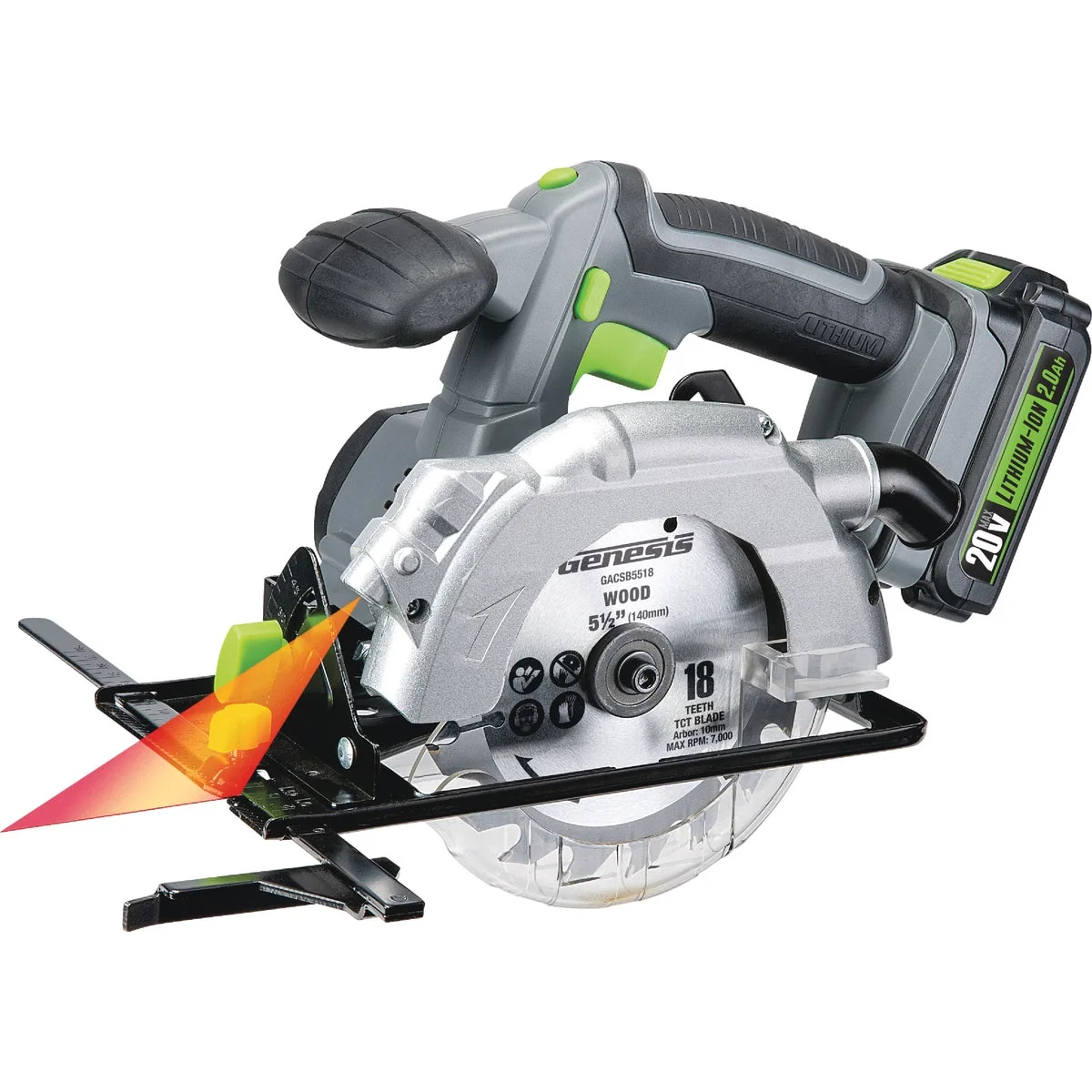 Fashionable Genesis 20 Volt Lithium-Ion 5-1 2 In. Cordless Circular Saw Kit Prestigious