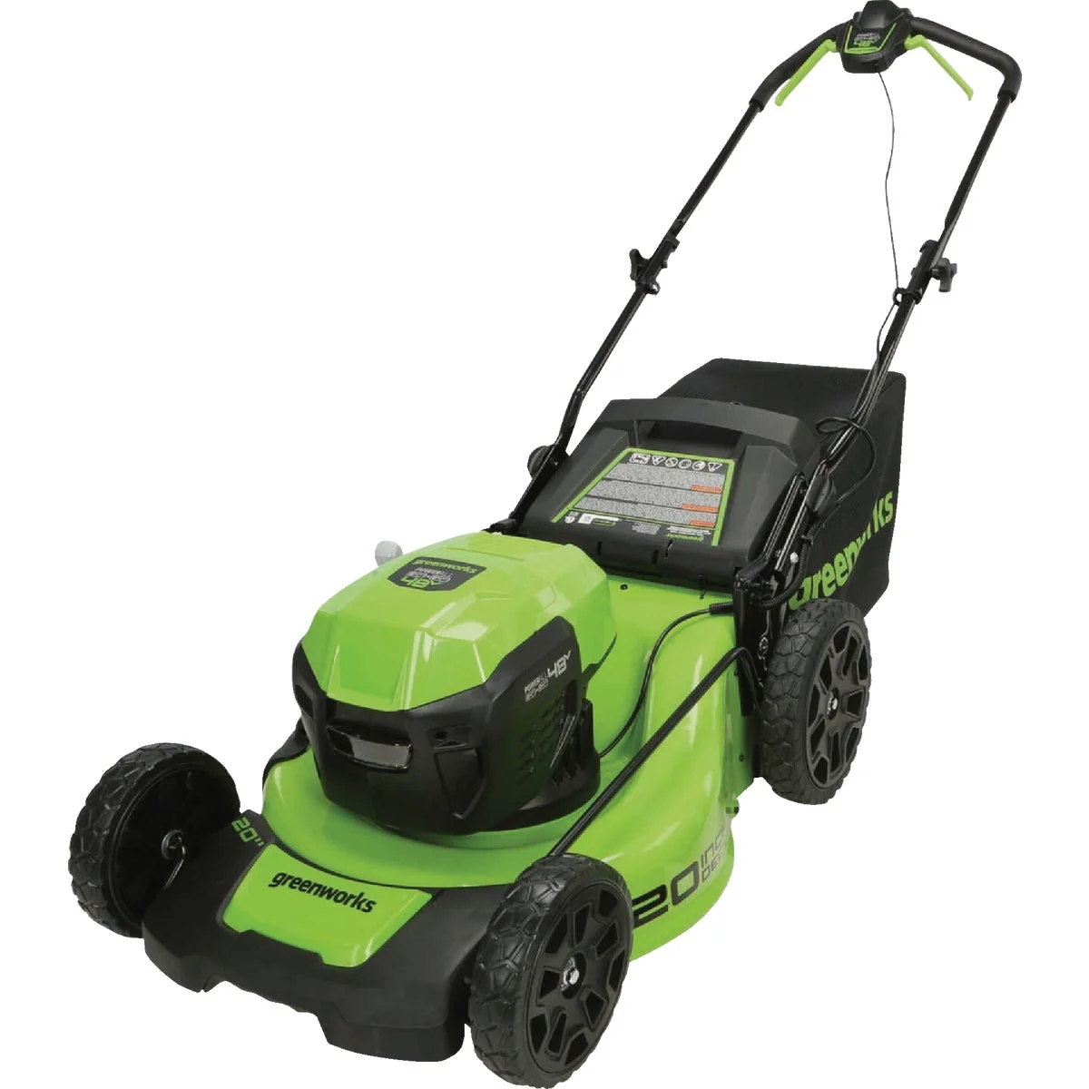 Dependable Greenworks 48V 2x24V 20 In. Brushless Push Lawn Mower with 2 4.0 Ah Batteries Charger Certified