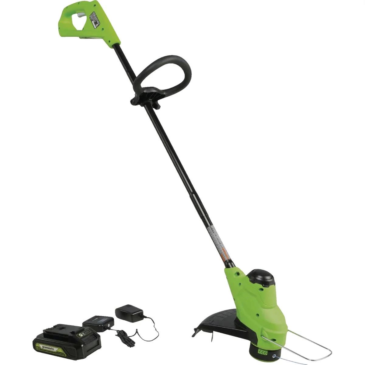 Natural Greenworks 24V 13 In. String Trimmer w 4.0 Ah Battery Charger Traditional