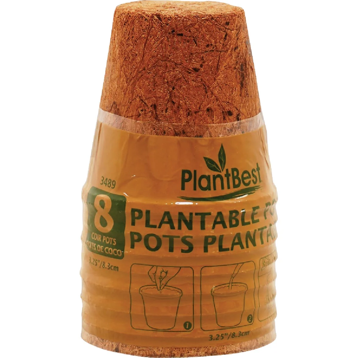 Crafted Plant 3.25 In. Coconut Coir Plantable Pot 8-Pack Elite