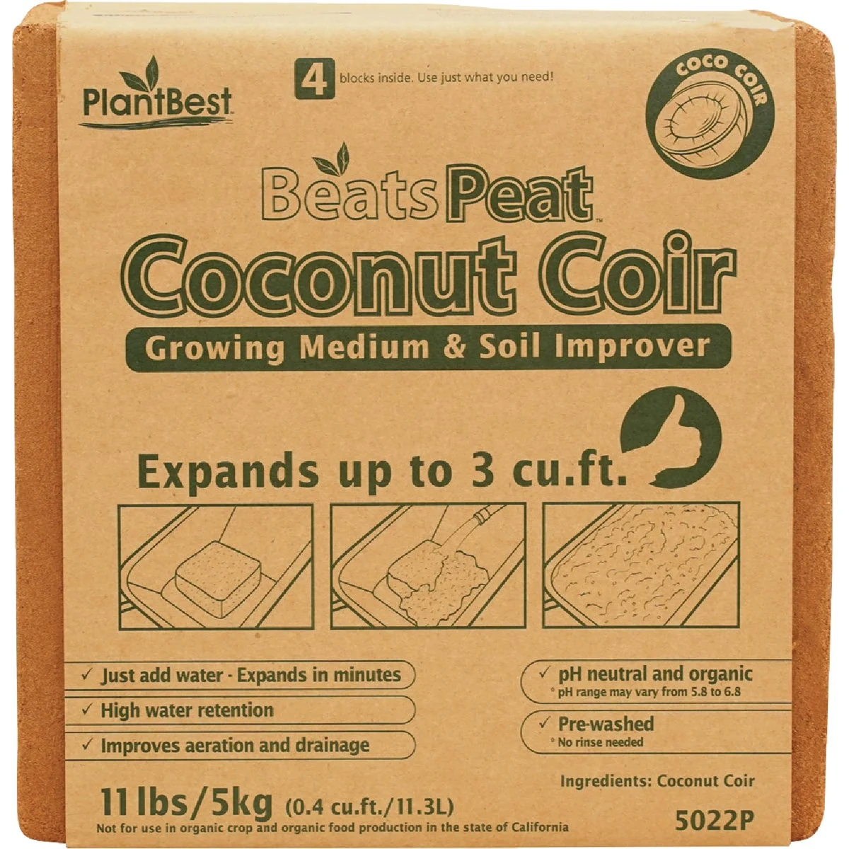 Next-Generation Plant BeatsPeat 3 Cu. Ft. Expandable Coconut Coir Healthy