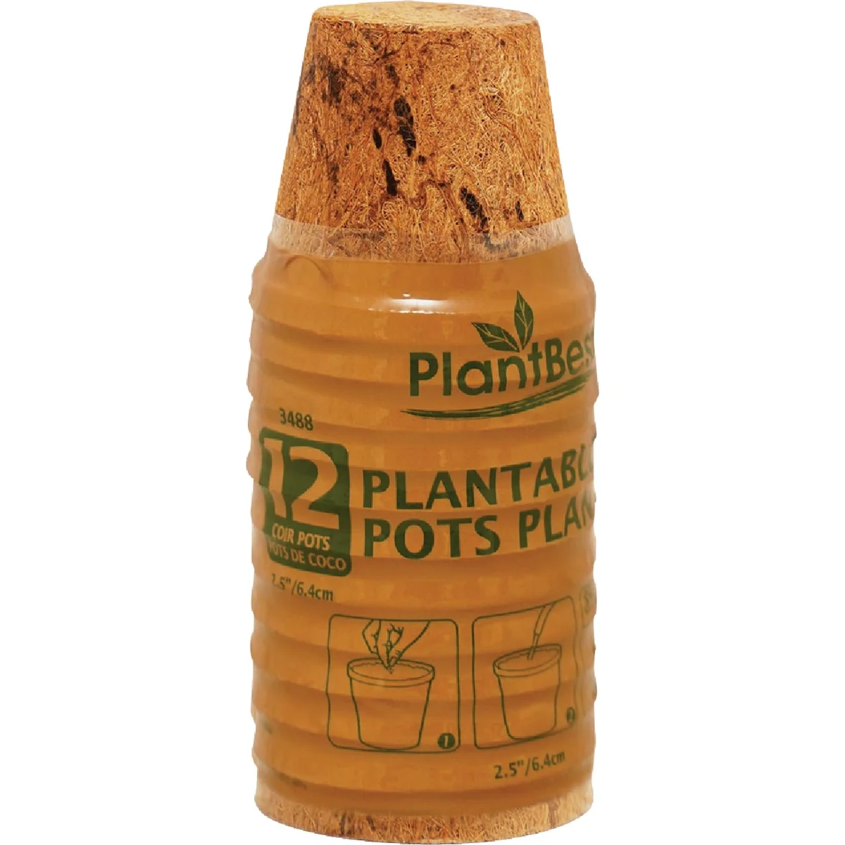 Pure Plant 2.5 In. Coconut Coir Plantable Pot 12-Pack Casual