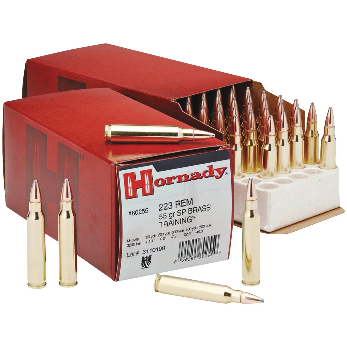 Durable Hornady Custom .223 Rem 55 Grain SP Centerfire Ammunition Cartridges Powerful