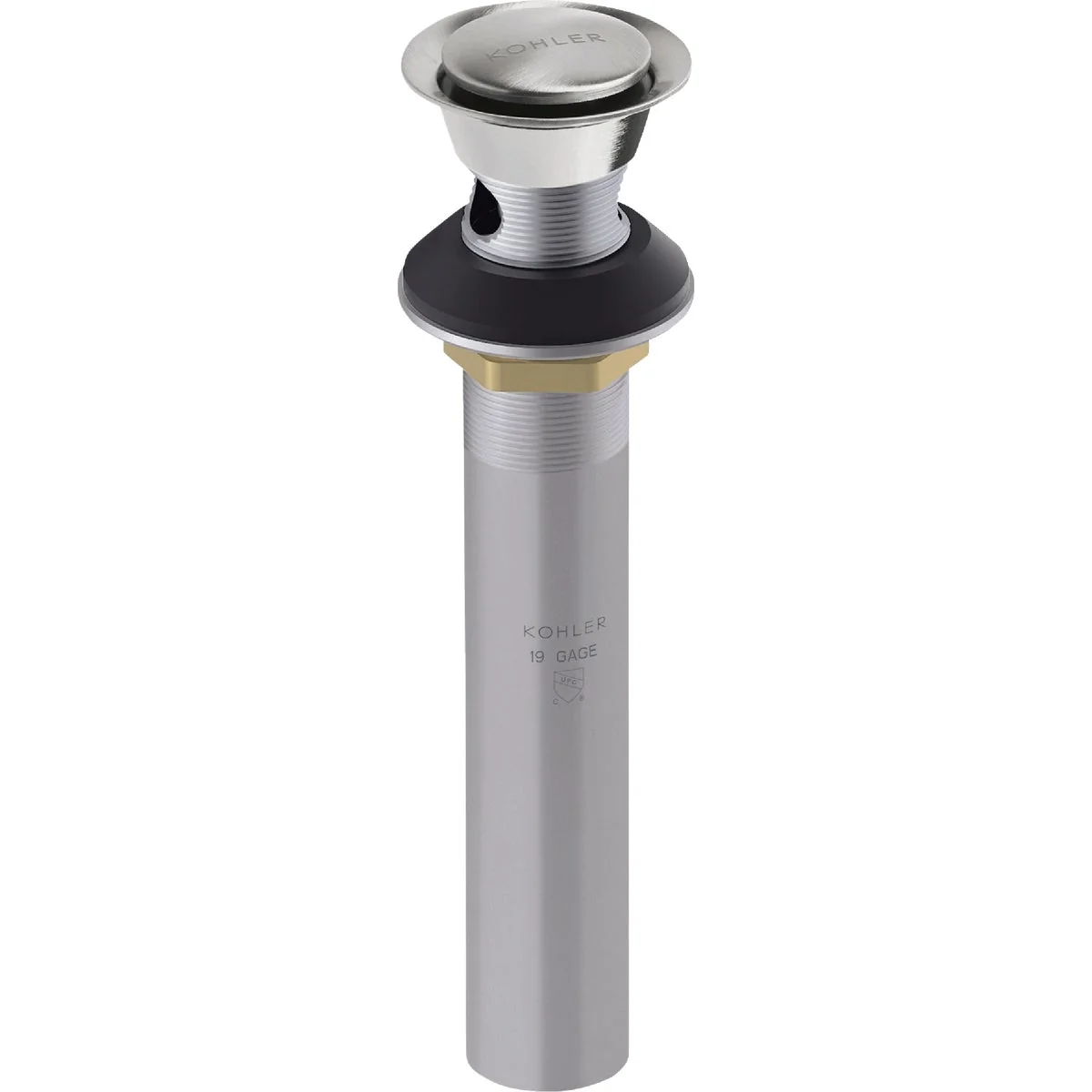 Stylish KOHLER Premium Polished Chrome 1-1 4 In. Clicker Drain with Overflow Optimized