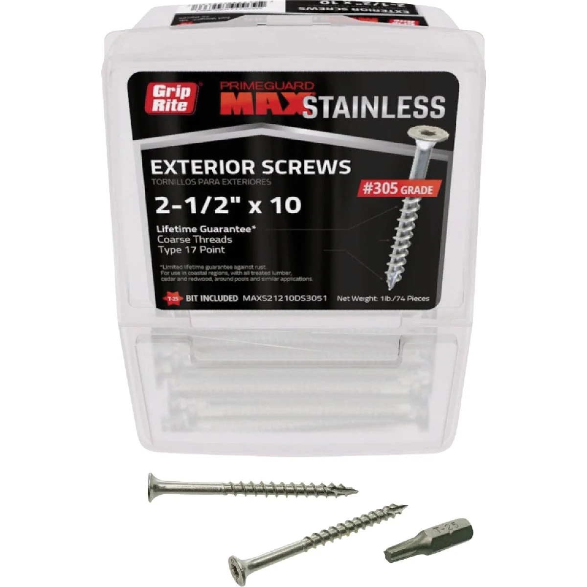 Detailed Grip-Rite Max 2 In. T17 ST20 305 Stainless Steel Deck Screw 1 Lb. Solid