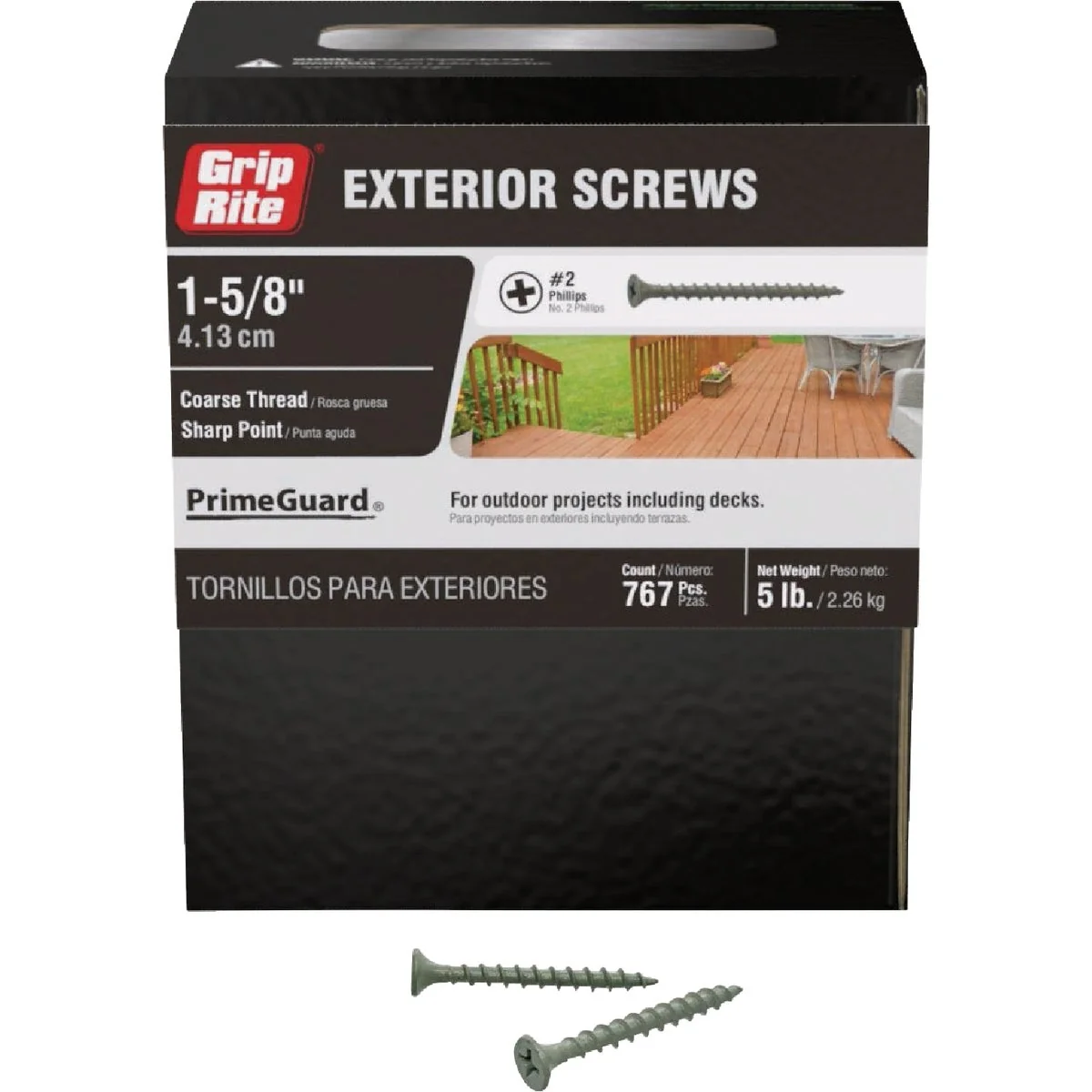 Versatile Grip-Rite PrimeGuard Ten 1-5 8 In. Exterior Screw 5 Lb. Recyclable