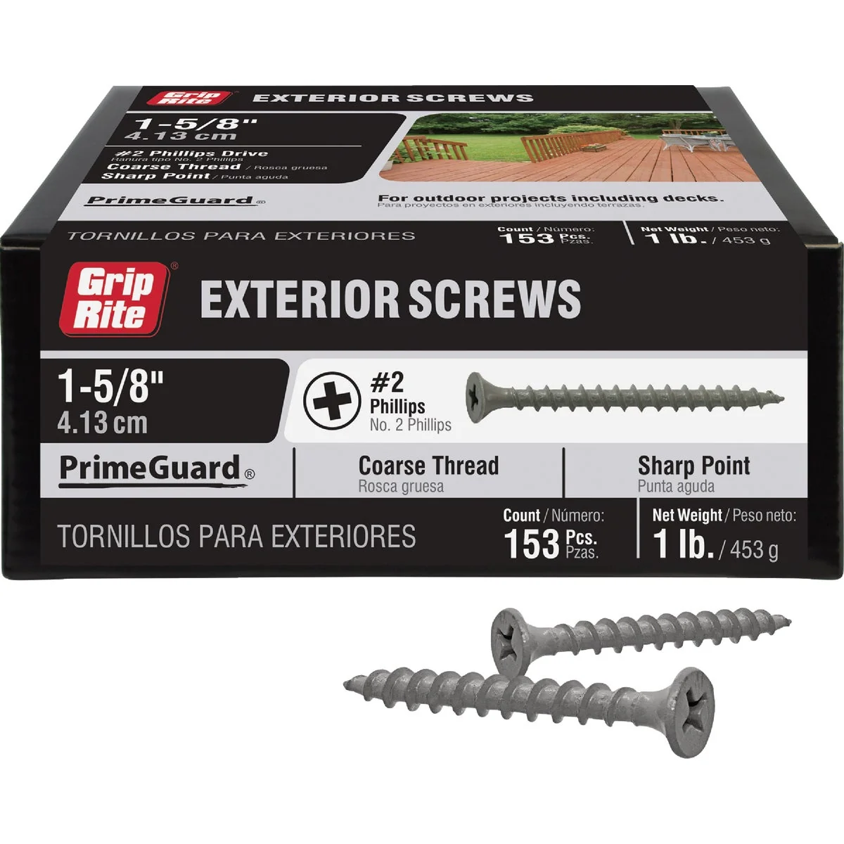 Certified Grip-Rite PrimeGuard Ten 1-5 8 In. Exterior Screw 1 Lb. Next-Generation