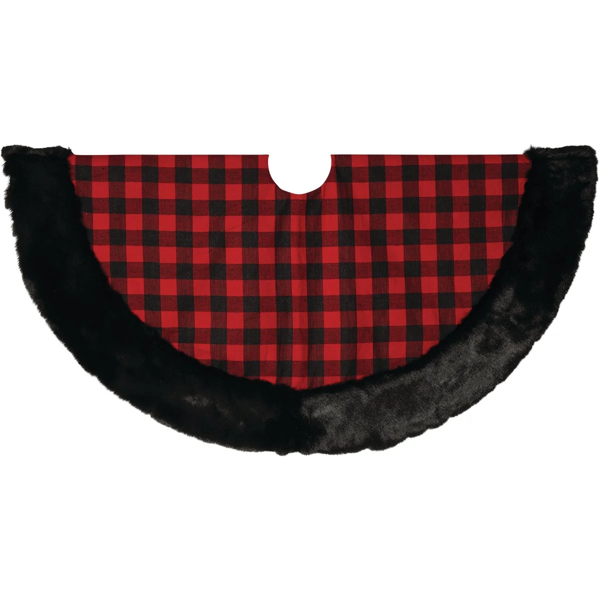 Relaxed Gerson 48 In. Plaid Polyester Cotton Christmas Tree Skirt Convenient