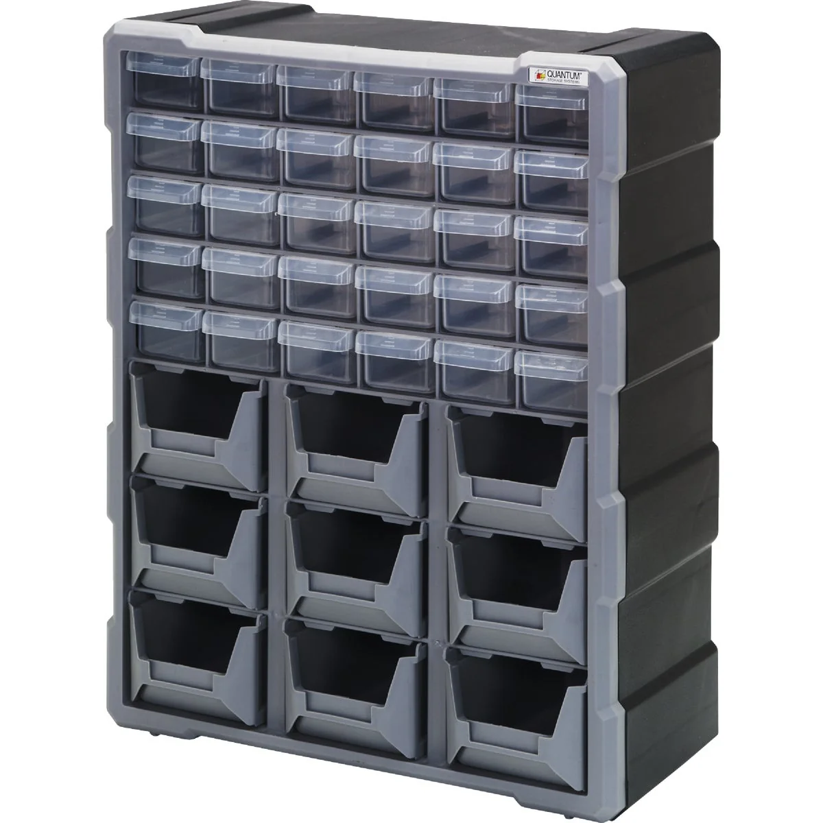 High-Quality Quantum Storage 30-Drawer Clear Plastic Parts Drawer Cabinet with 9 Bins Genuine