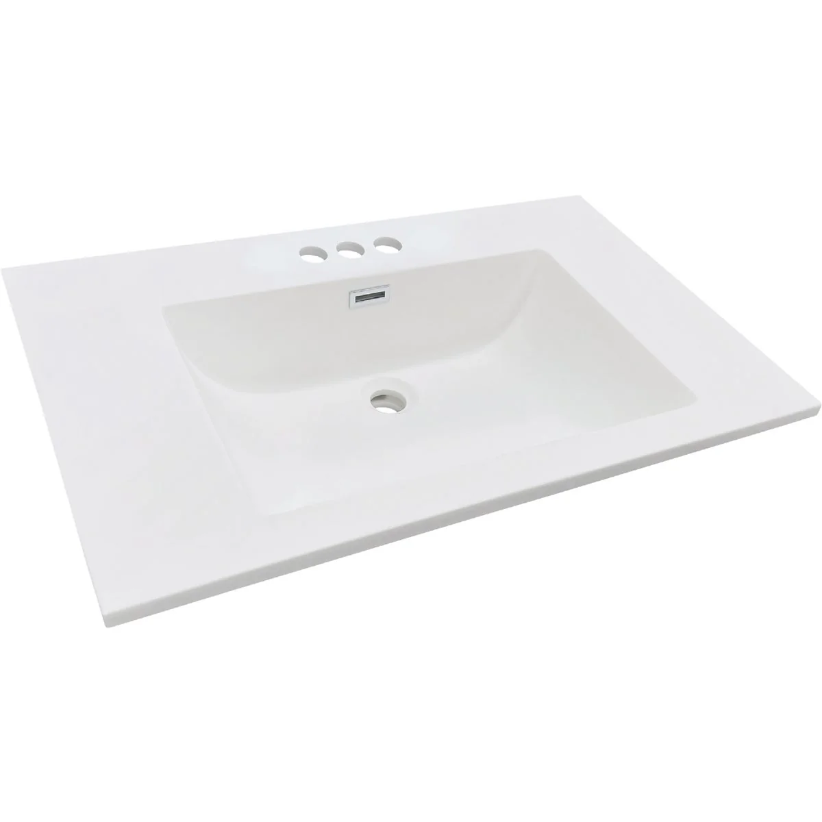 Reusable CraftMark 37 In. x 22 In. Cultured Marble Solid High Closs White Vanity Top with Wave Bowl Casual