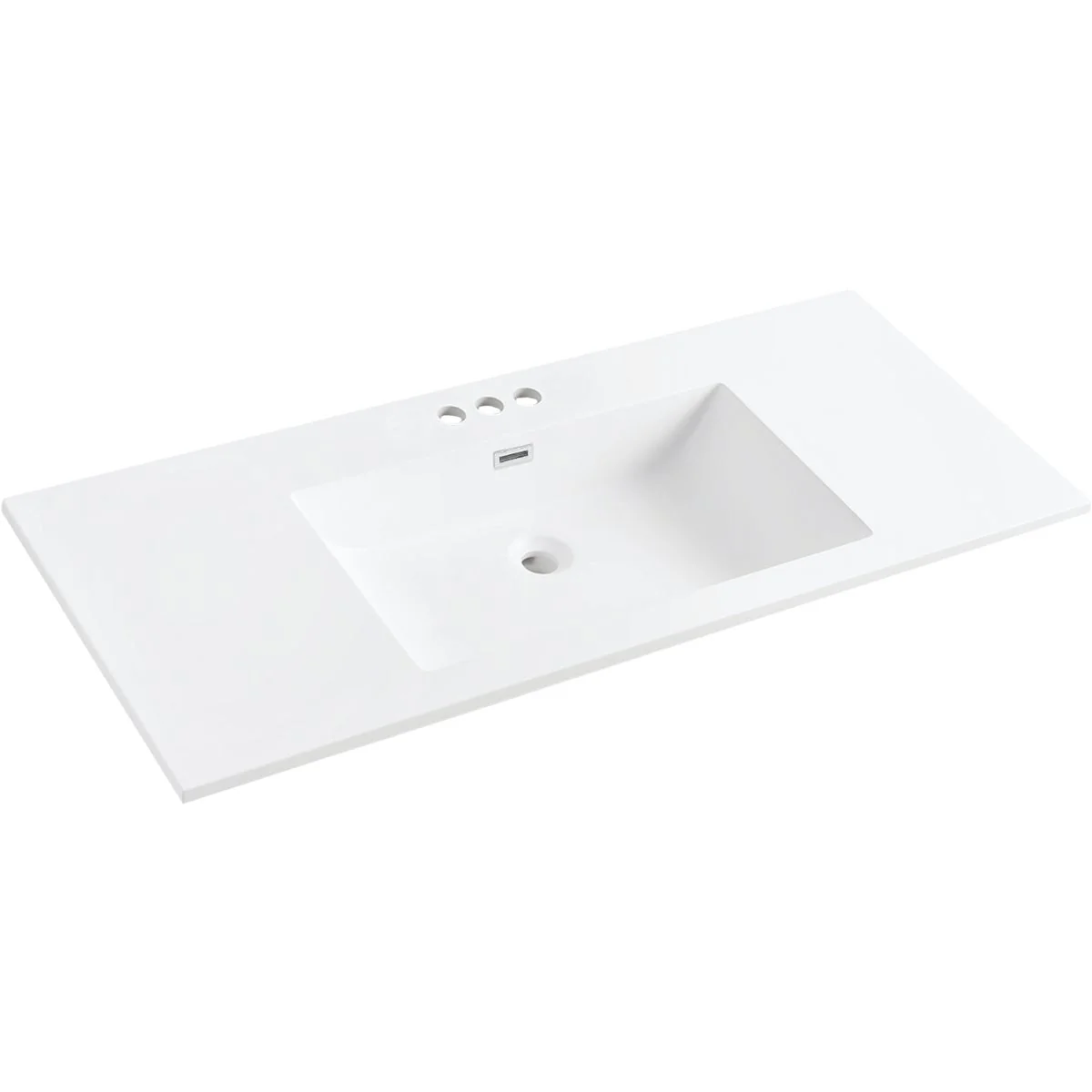 Exclusive CraftMark 49 In. x 22 In. Cultured Marble Solid High Closs White Vanity Top with Wave Bowl Selected