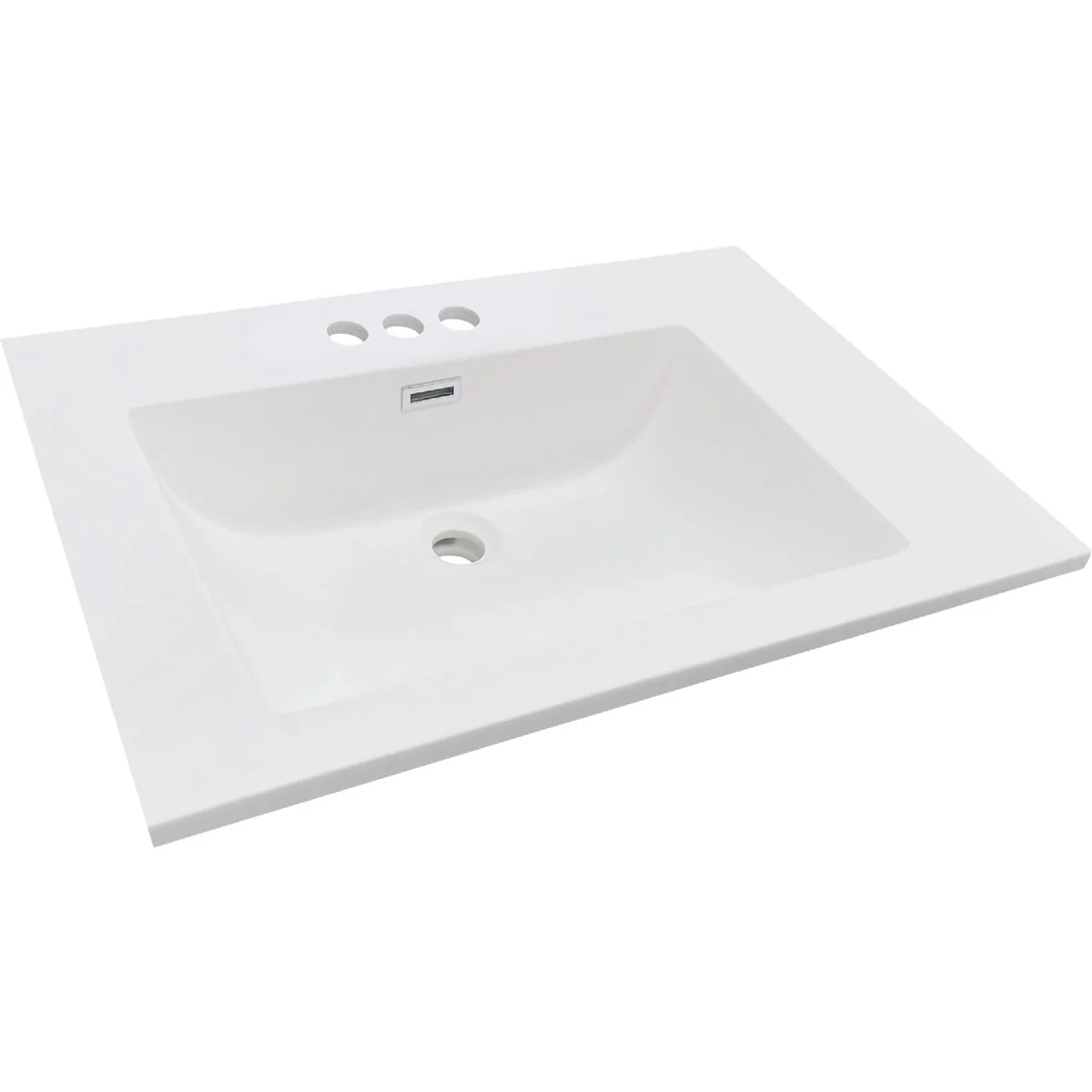 Proven CraftMark 31 In. x 22 In. Cultured Marble Solid High Closs White Vanity Top with Wave Bowl