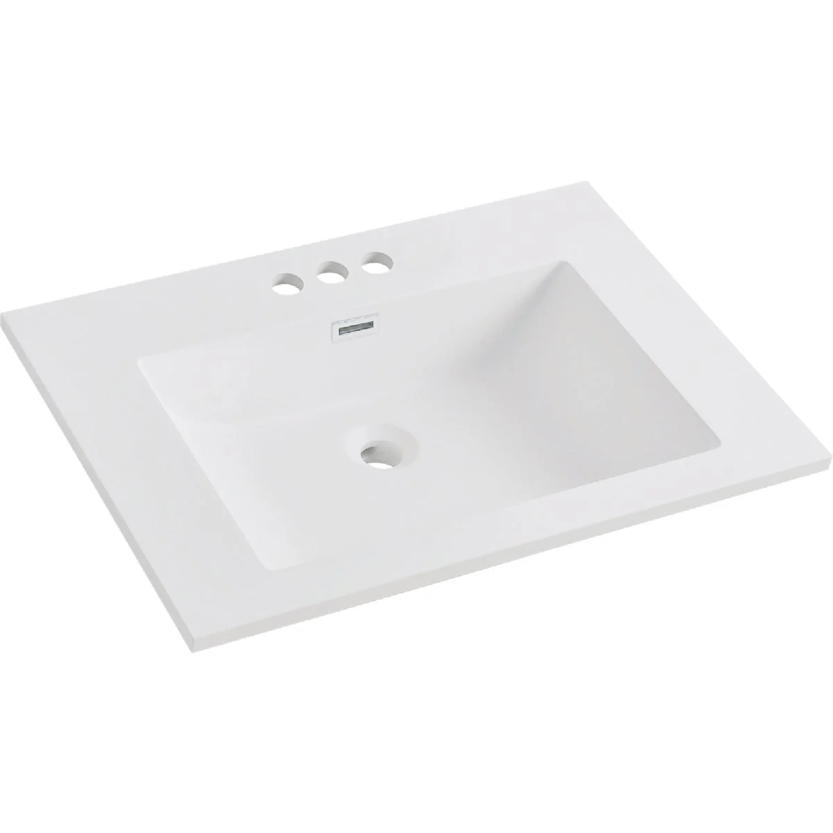 Sustainable CraftMark 25 In. x 22 In. Cultured Marble Solid High Closs White Vanity Top with Wave Bowl Innovative