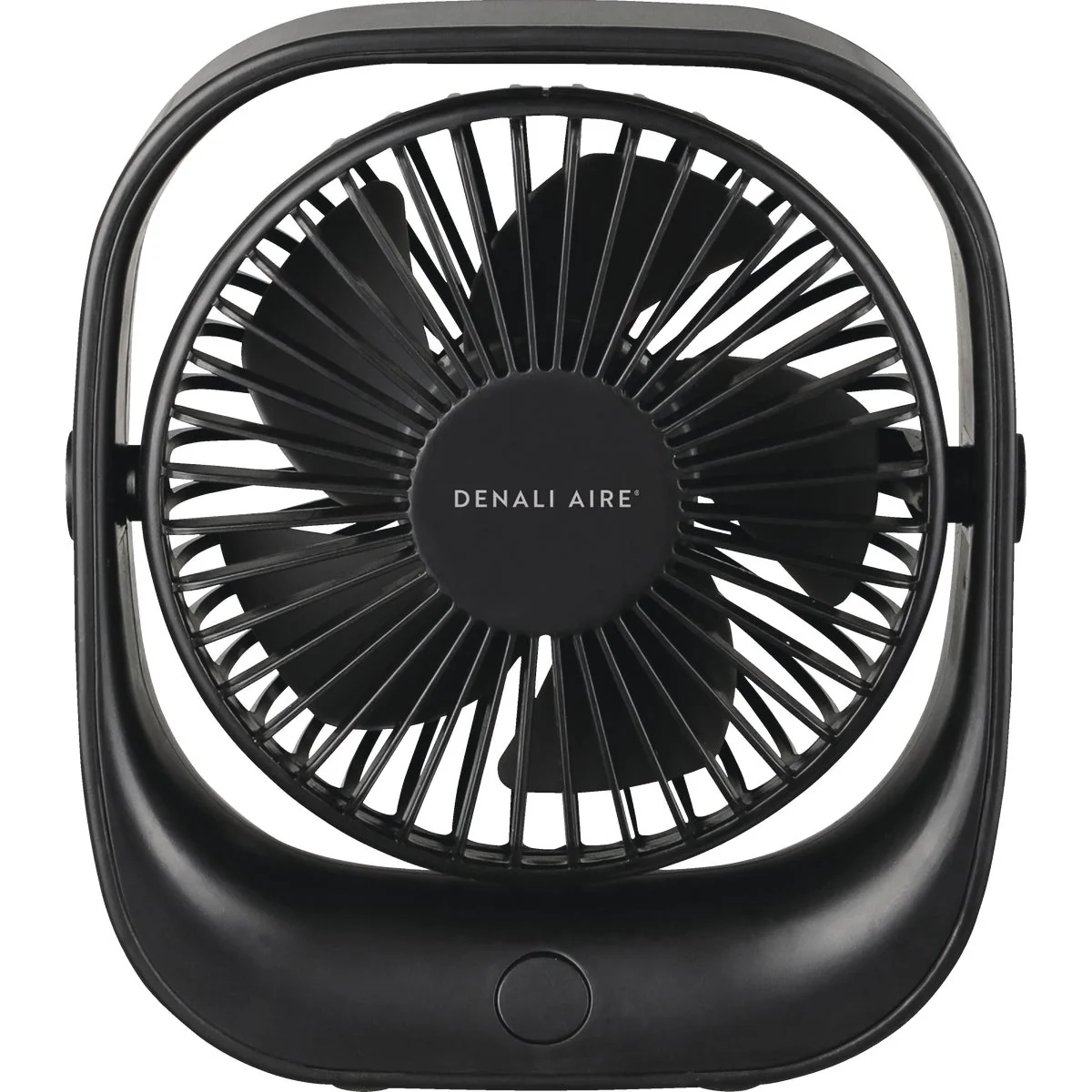Powerful Denali Aire 5 In. 3-Speed Black Rechargeable USB Table Fan Fine Crafted