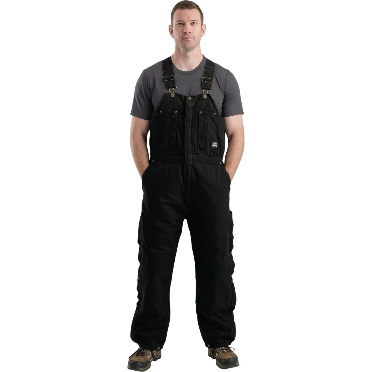 Certified Berne Men’s 2XL Black Heartland Insulated Washed Duck Bib Overalls Responsible