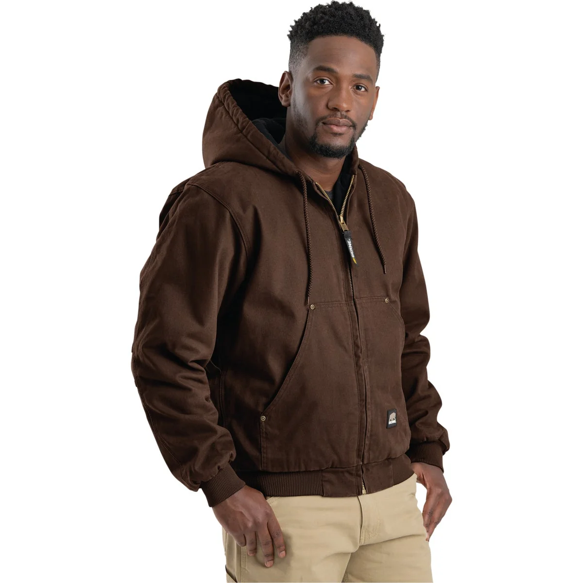 Exclusive Berne Heartland Men’s Medium Bark Hooded Work Jacket Smart