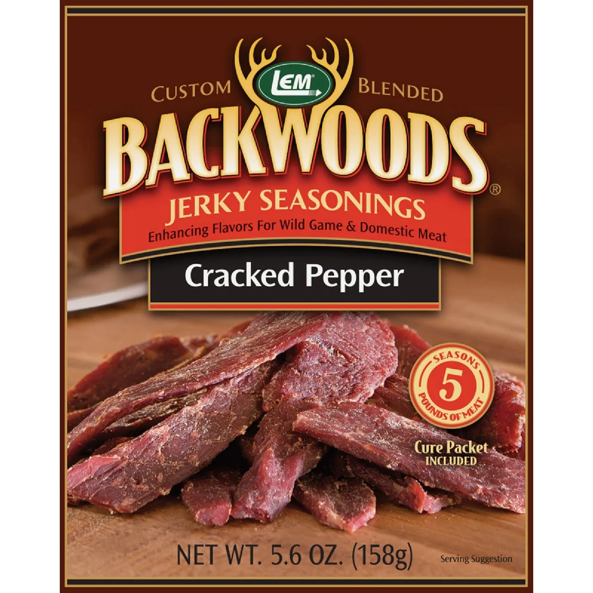Refined LEM Backwoods 5.6 Oz. Cracked Pepper Jerky Seasoning Lightweight