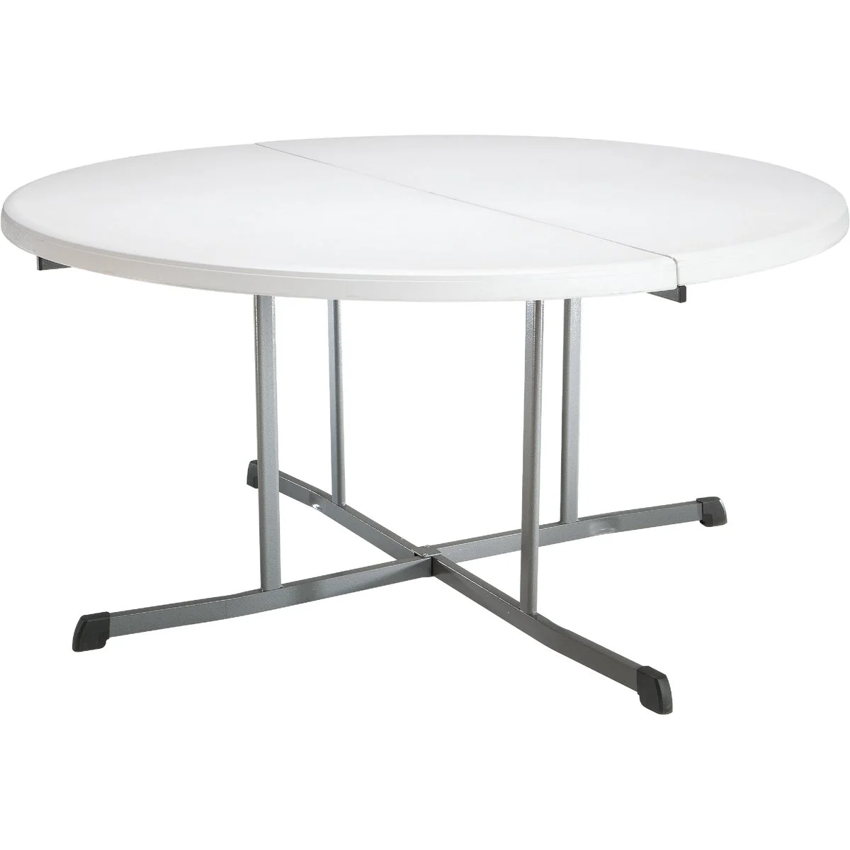 Fast Lifetime 5 Ft. White Granite Round Commercial Folding Table Recyclable