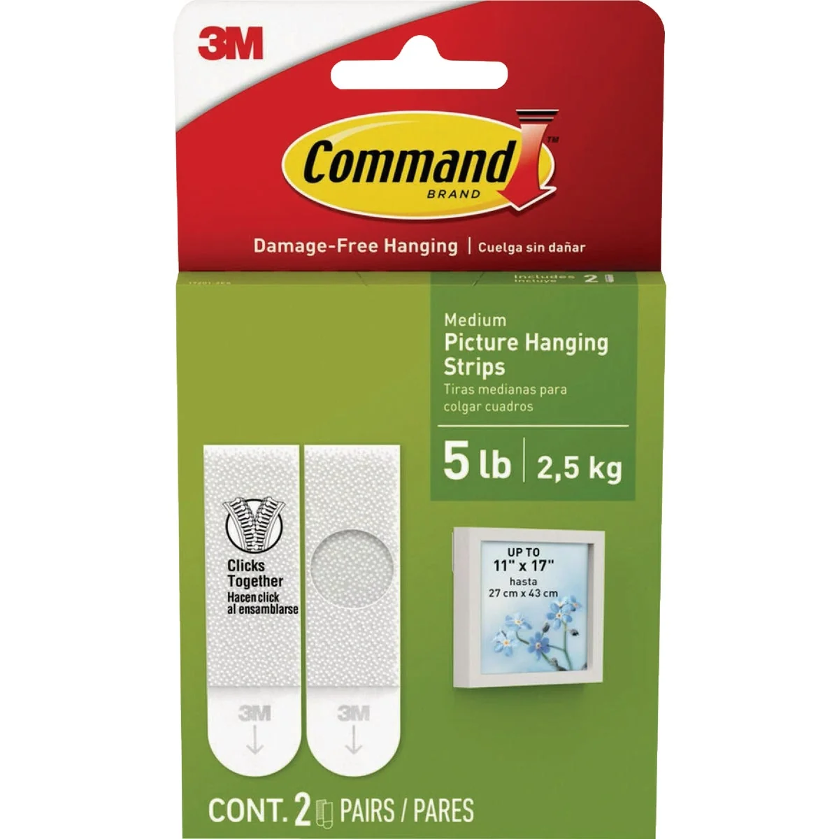 Lightweight Command 5 Lb. White Picture Hanging Strips 2 Pair Specialty