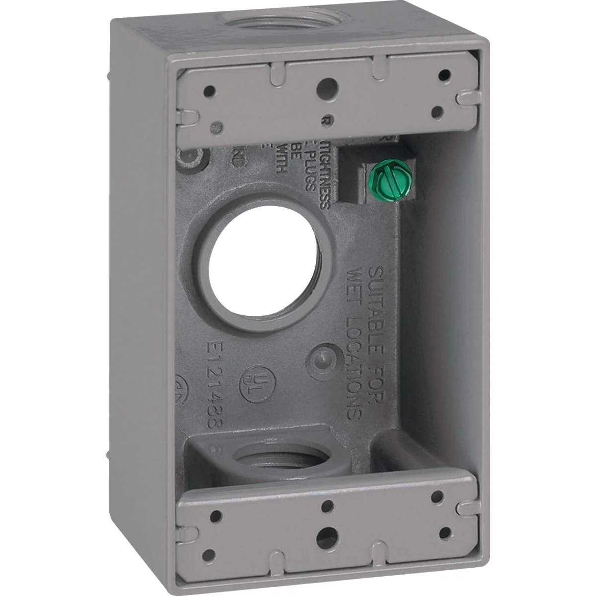 Reusable Southwire Single Gang 3 4 In. 3-Hole Gray Weatherproof Junction Box Durable