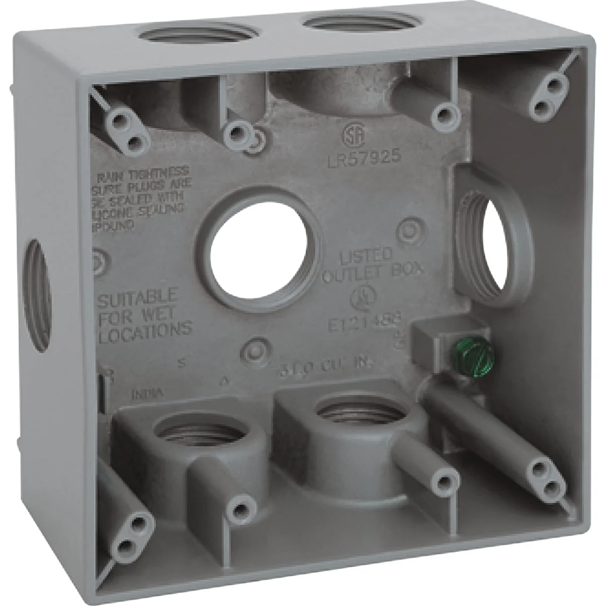 Minimalist Southwire Single Gang 3 4 In. 7-Hole Side-Hole Gray Weatherproof Junction Box Fast