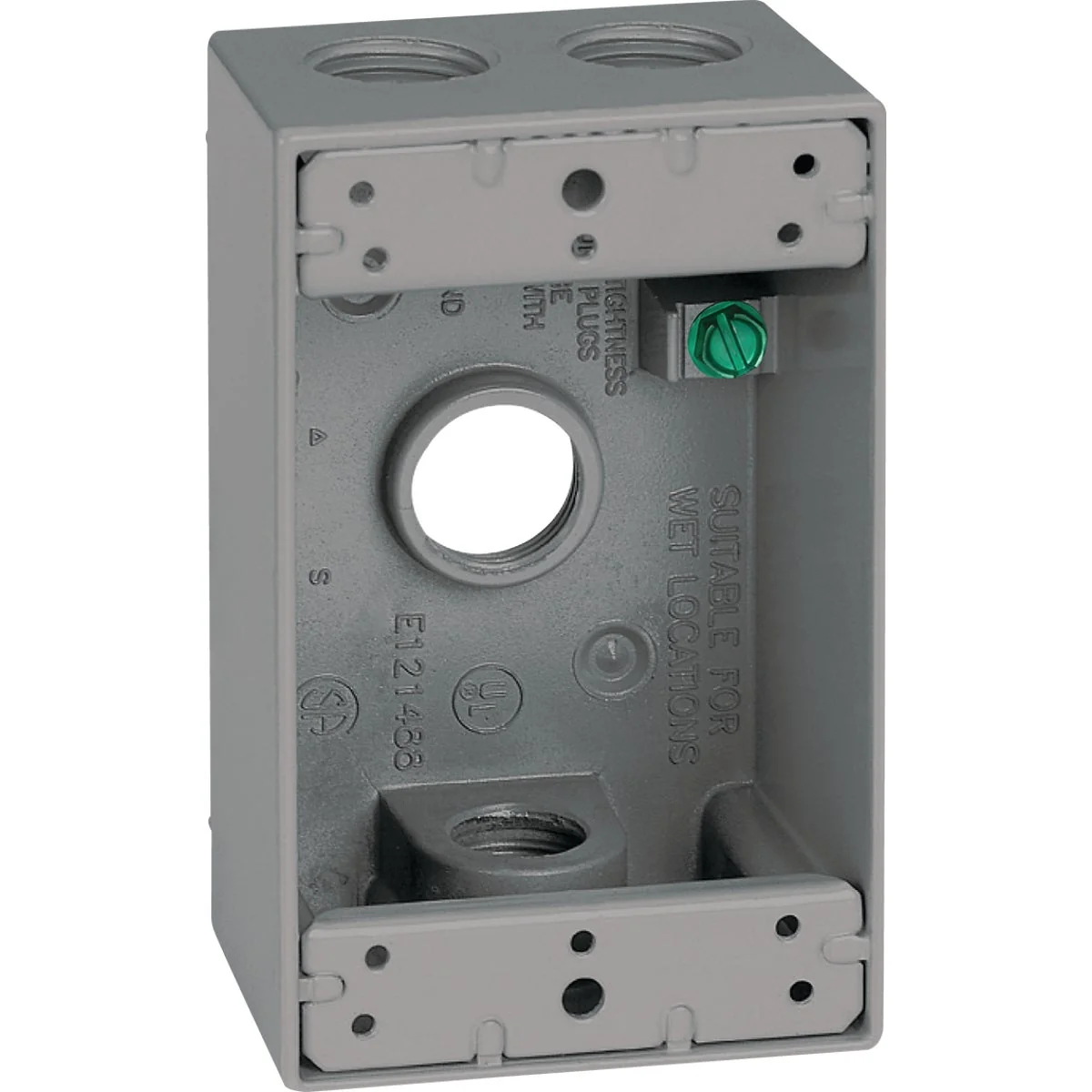 Exceptional Southwire Single Gang 1 2 In. 4-Hole Gray Weatherproof Junction Box Efficient