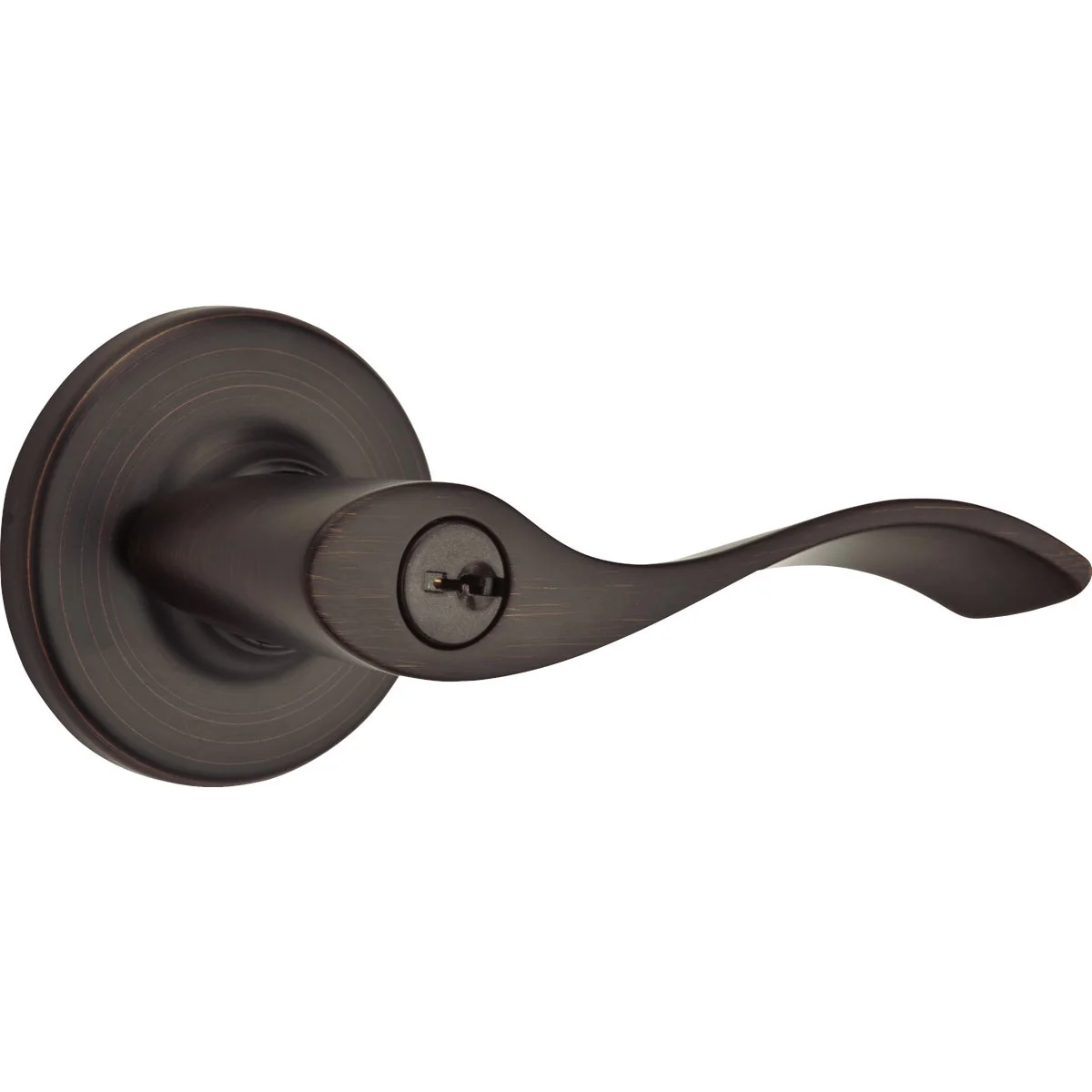 Crafted Kwikset Balboa Keyed Entry Lever in Venetian Bronze Detailed