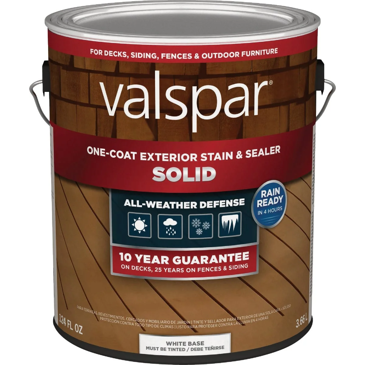 Authentic Valspar Solid Deck Stain White Tint Base 1 Gal. Recyclable