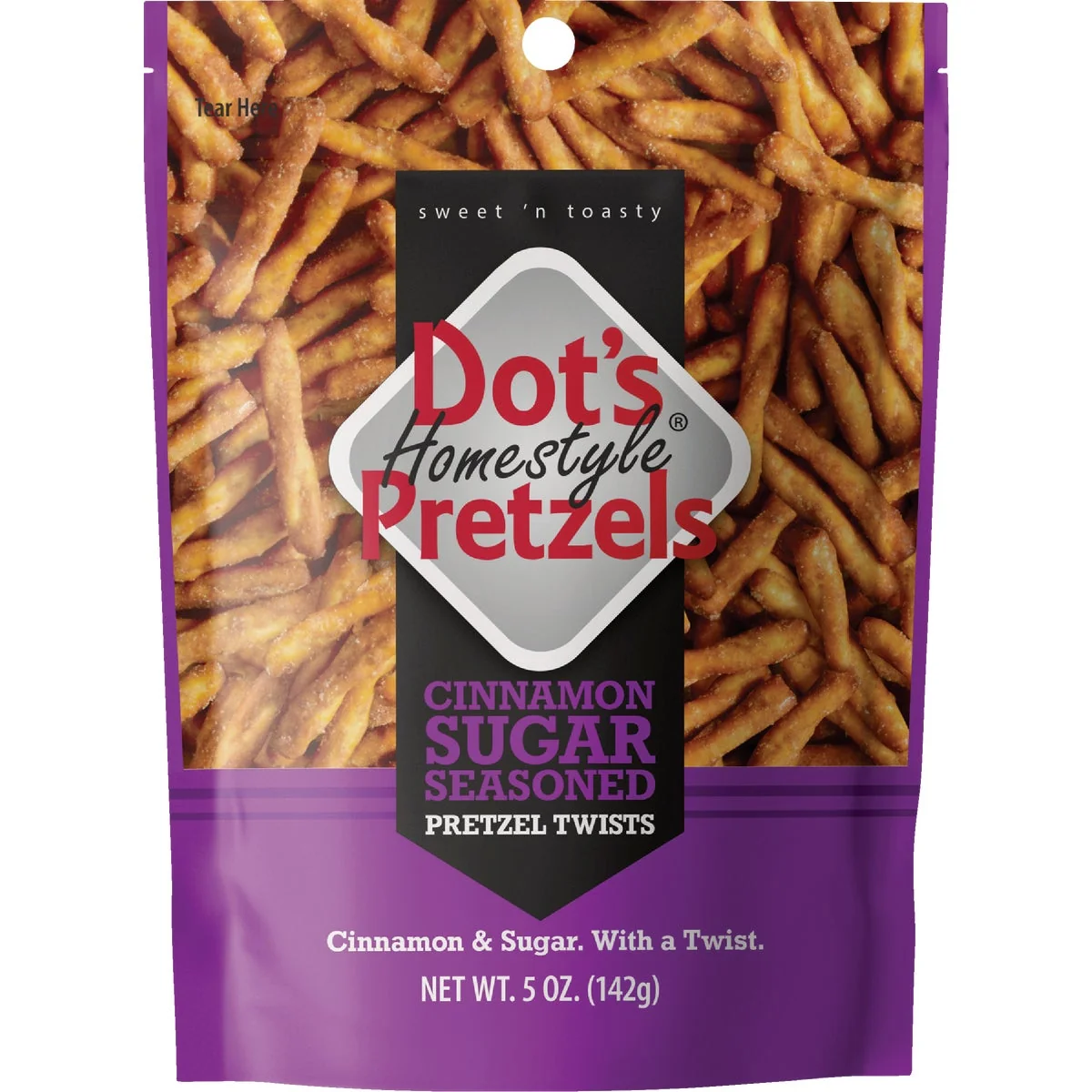 Certified Dot’s 5 Oz. Cinnamon Sugar Pretzels Natural