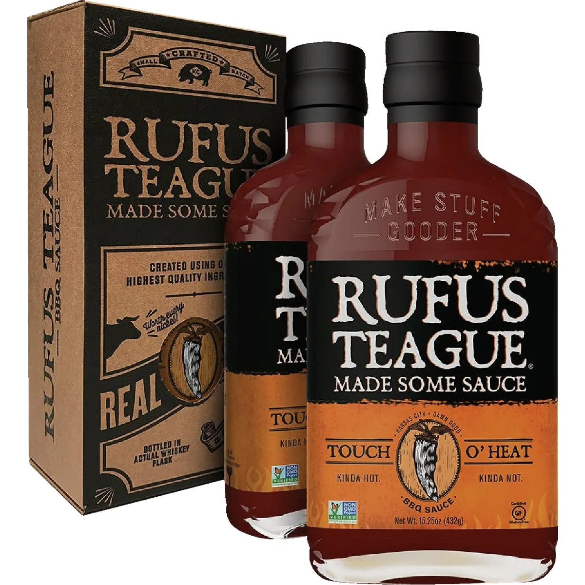 Traditional Rufus Teague Touch O’ Heat 15.25 Oz. BBQ Sauce Reusable