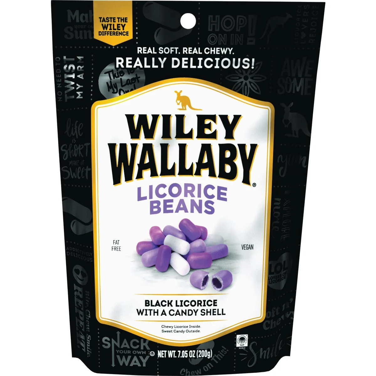 Enhanced Wiley Wallaby Black Licorice 7.05 Oz. Licorice Beans Convenient