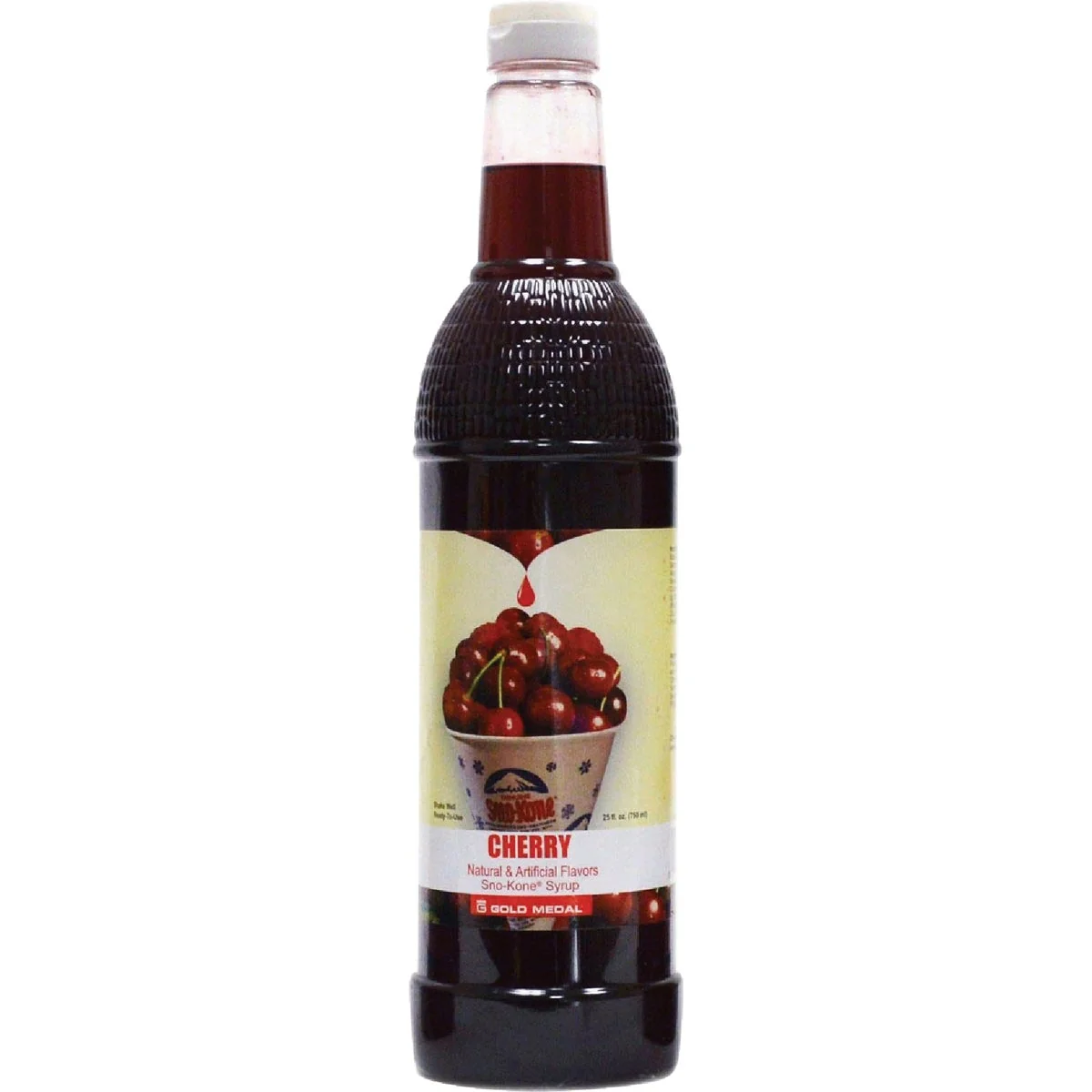 Safe Gold Medal Cherry Sno-Kone RTU Syrup 25 Oz. Genuine