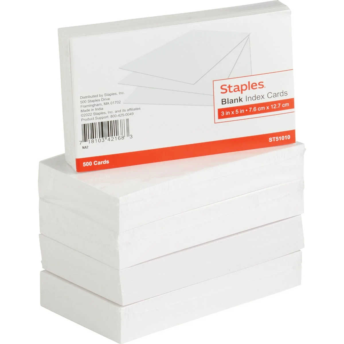 Efficient Tru Red 3 In. x 5 In. Plain White Index Cards 500-Count Original Design
