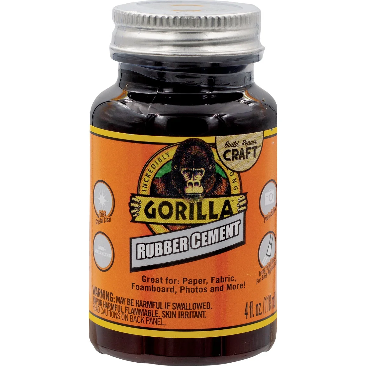 Exceptional Gorilla 4 Oz. Rubber Cement Versatile