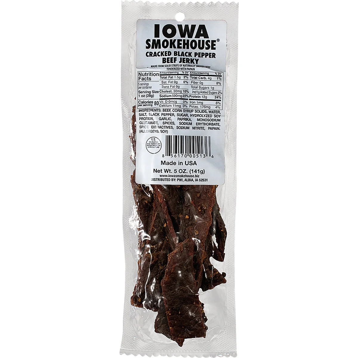 User-Friendly Iowa Smokehouse 5 Oz. Cracked Black Pepper Beef Jerky Selected