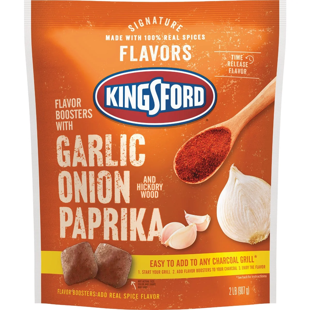 Soft Kingsford Signature Flavors 2 Lb. Garlic Onion Paprika Charcoal Flavor Booster Elegant