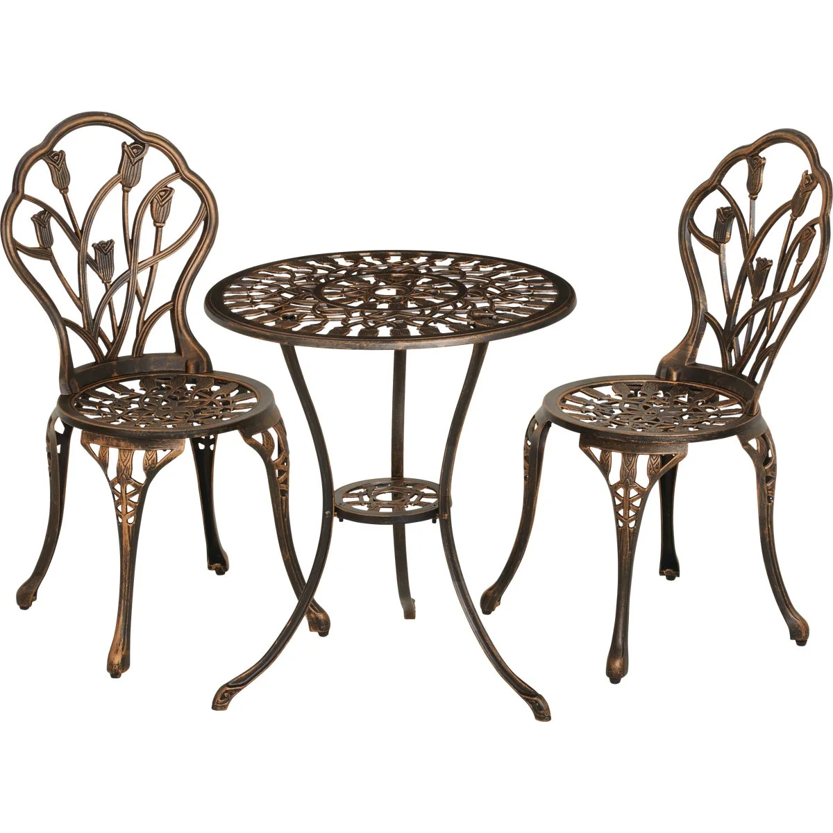 Eco-Friendly Outdoor Expressions Fleur 3-Piece Bistro Set Elegant