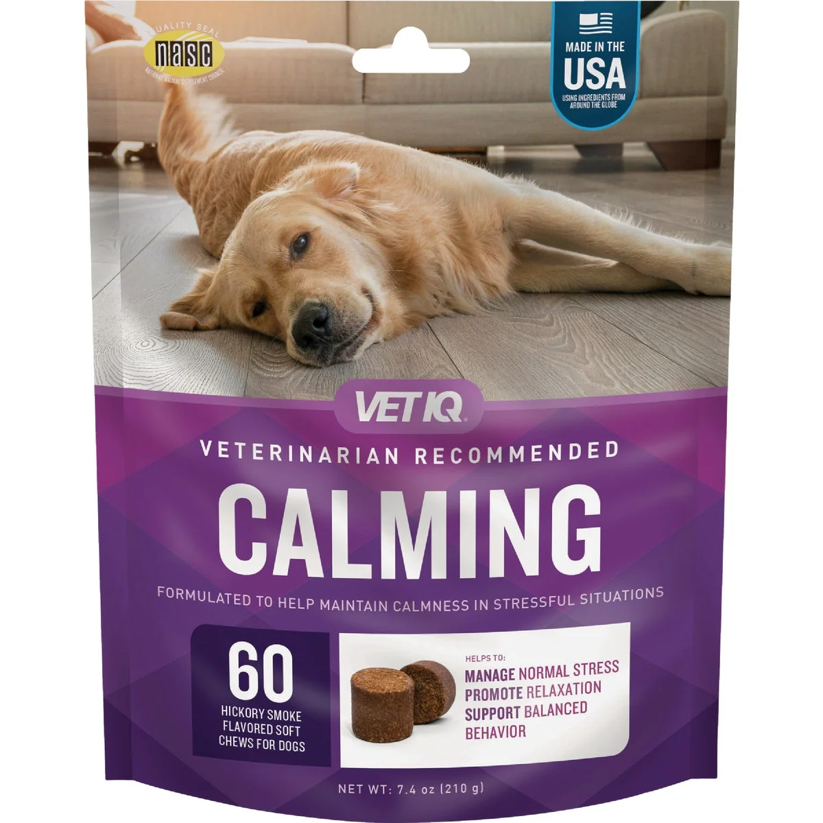 Elite VetIQ 7.4 Oz. Calming Dog Chew 60-Pack Reliable