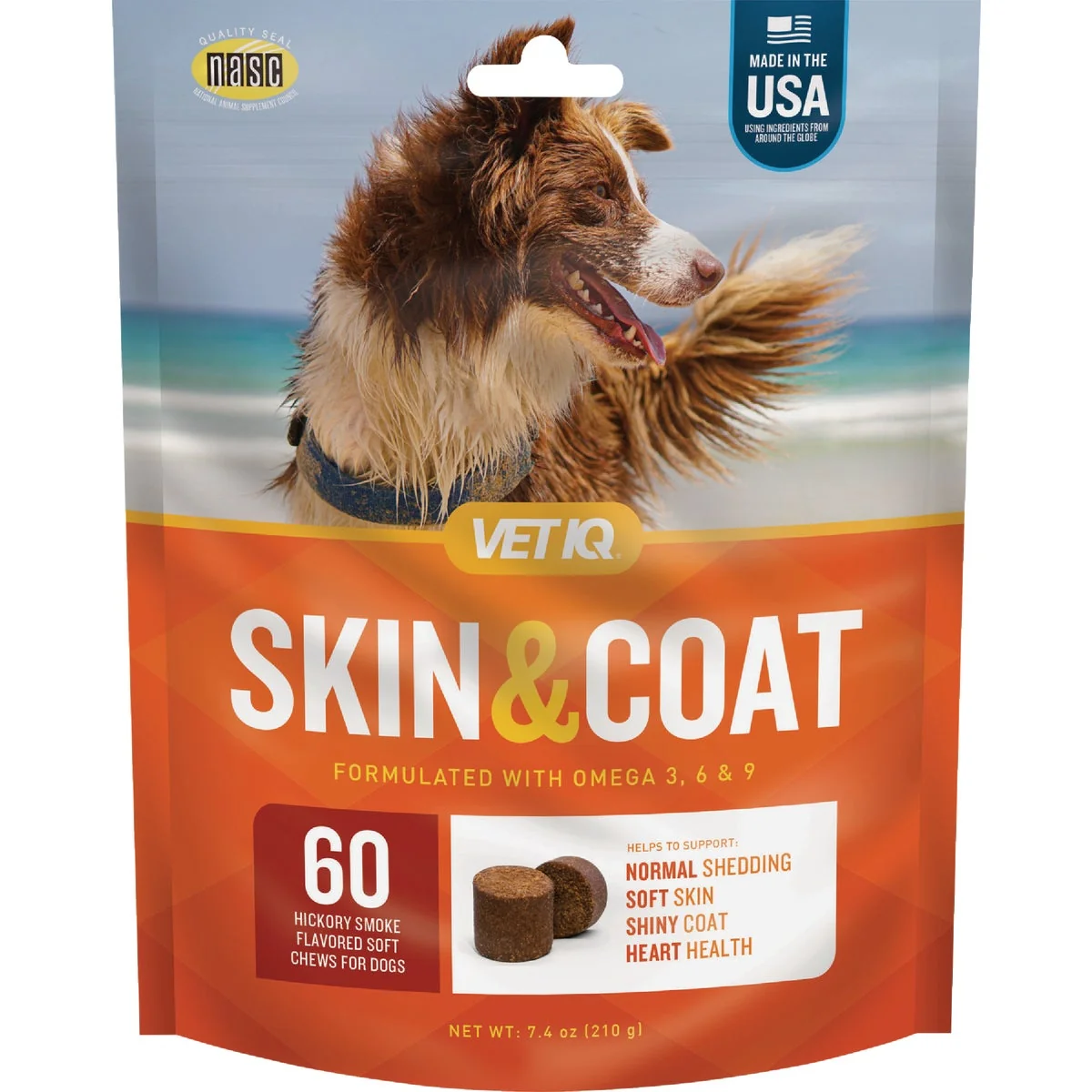 Environmentally Friendly VetIQ 7.4 Oz. Skin Coat Chews 60-Pack Organic