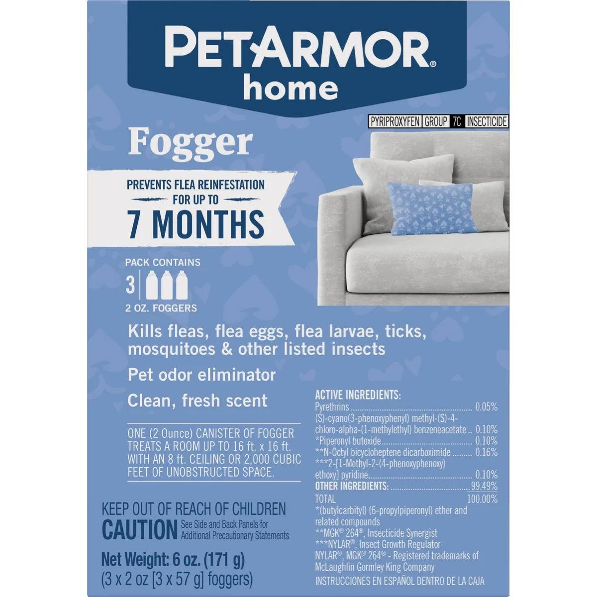 Premium Material PetArmor Home 2 Oz. Flea Tick Fogger 3-Pack World-Class