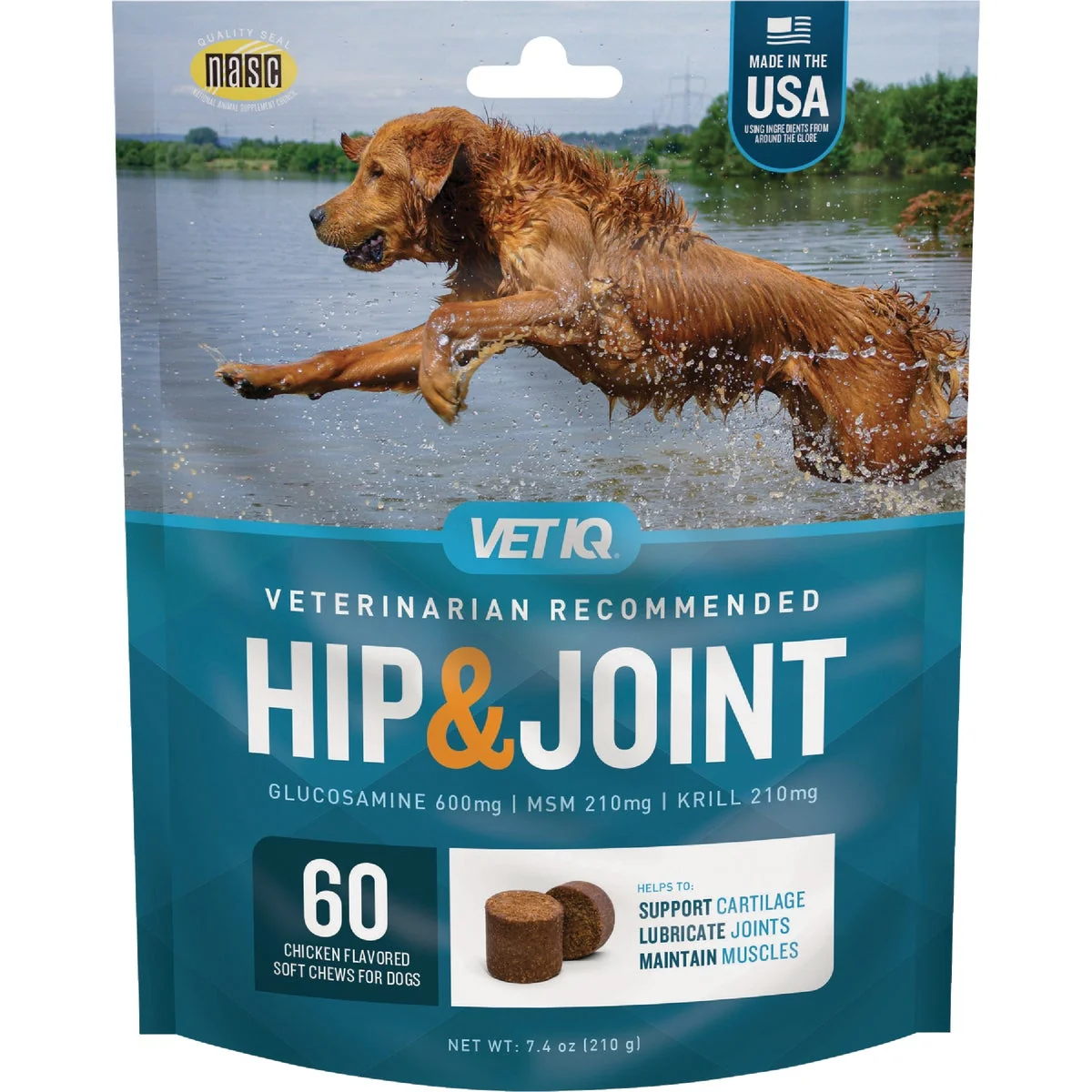 Detailed VetIQ 7.4 Oz. Chicken Flavored Hip Joint Dog Chew 60-Pack Premium