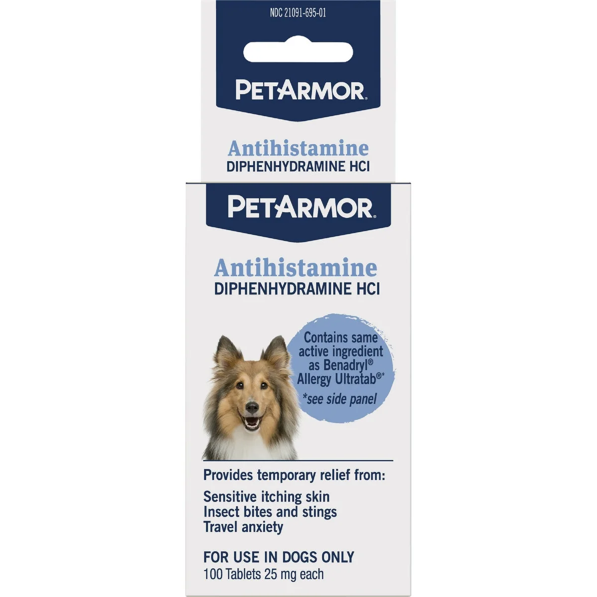 Healthy PetArmor Antihistamine Tablets for Dogs 100-Pack Pure