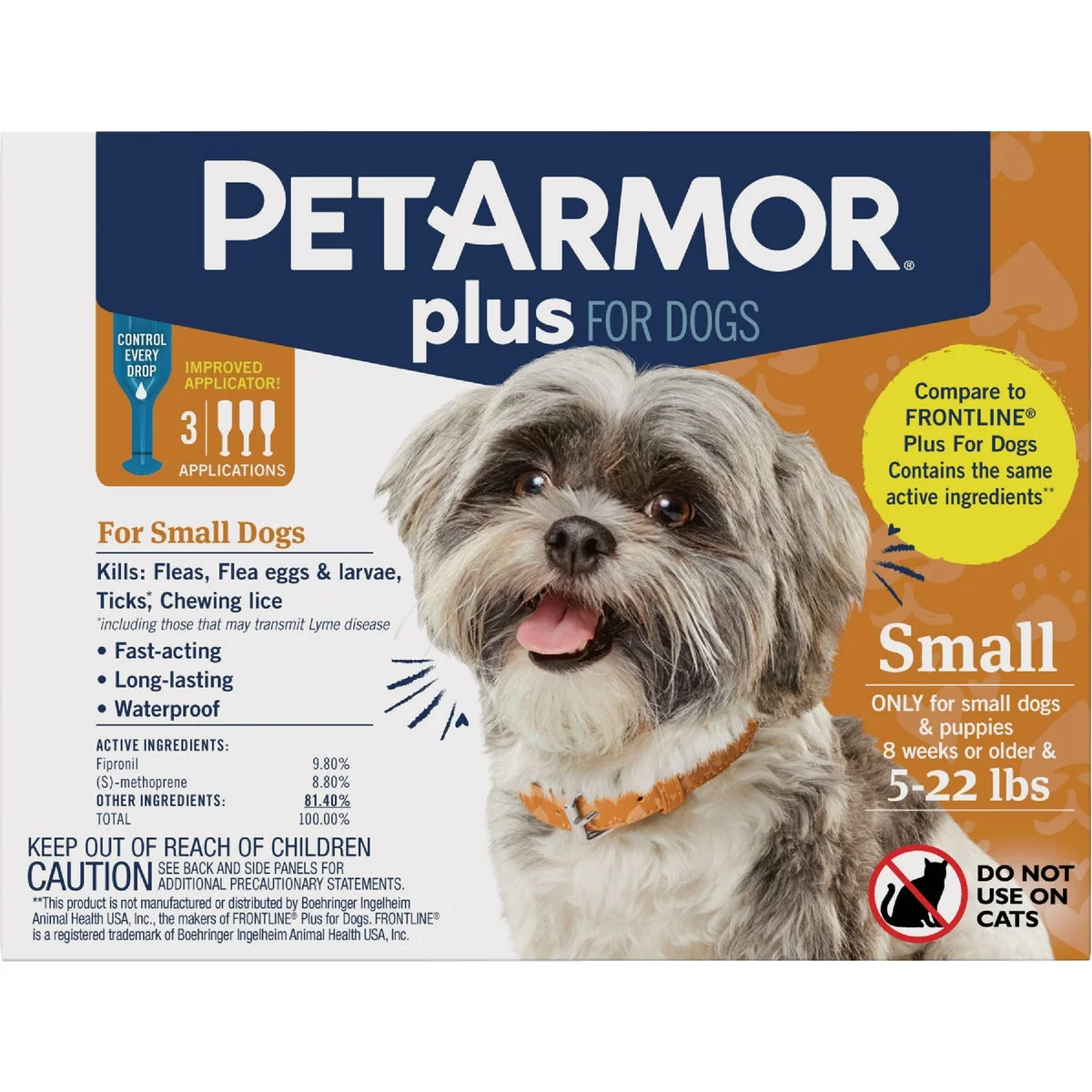 User-Friendly PetArmor Plus For Dogs 5 to 22 Lb. Flea Tick Topical Treatment 3-Pack Refined