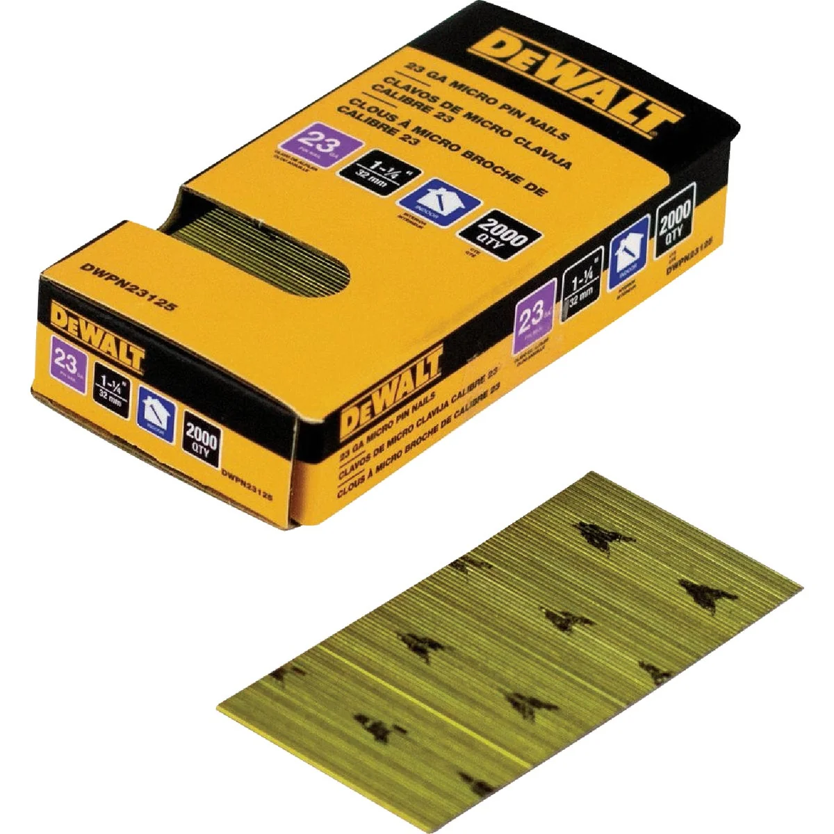 Modern DEWALT 1-1 4 In. 23-Gauge Bright Pin Nail 2000 Ct. Enhanced