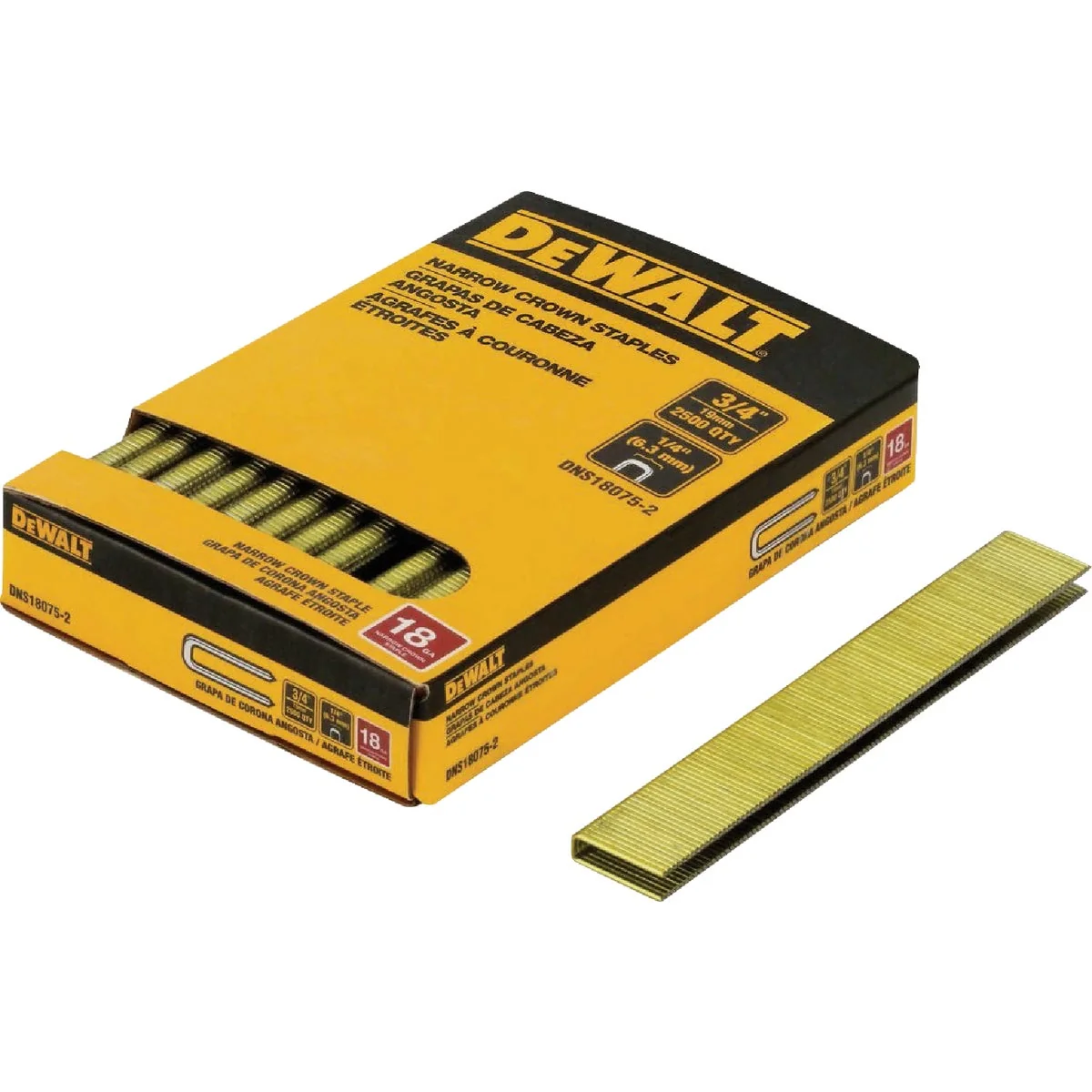 Original Design DEWALT 1 4 In. x 3 4 In. 18-Gauge Collated Crown Staples 2500 Ct. Fast