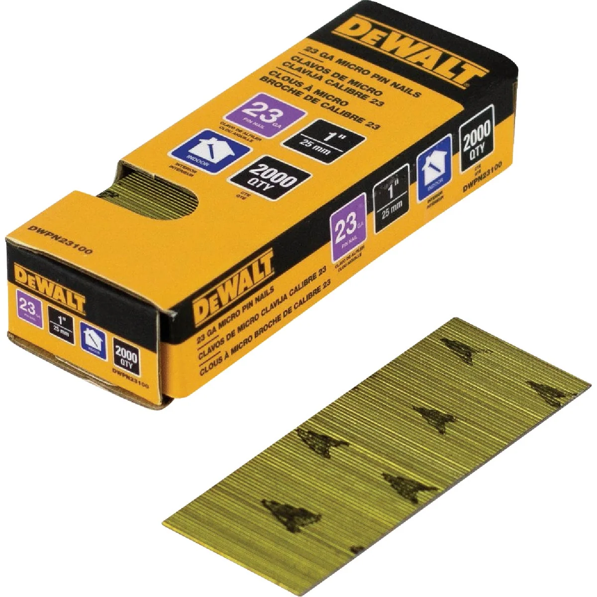 Refined DEWALT 1 In. 23-Gauge Bright Pin Nail 2000 Ct. High-End