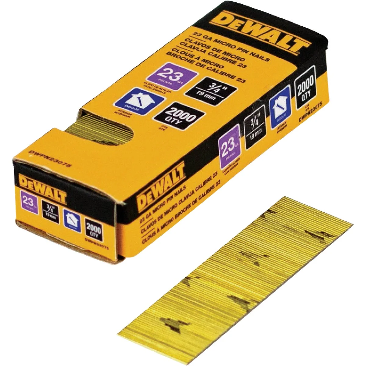 Powerful DEWALT 3 4 In. 23-Gauge Bright Pin Nail 2000 Ct. Official