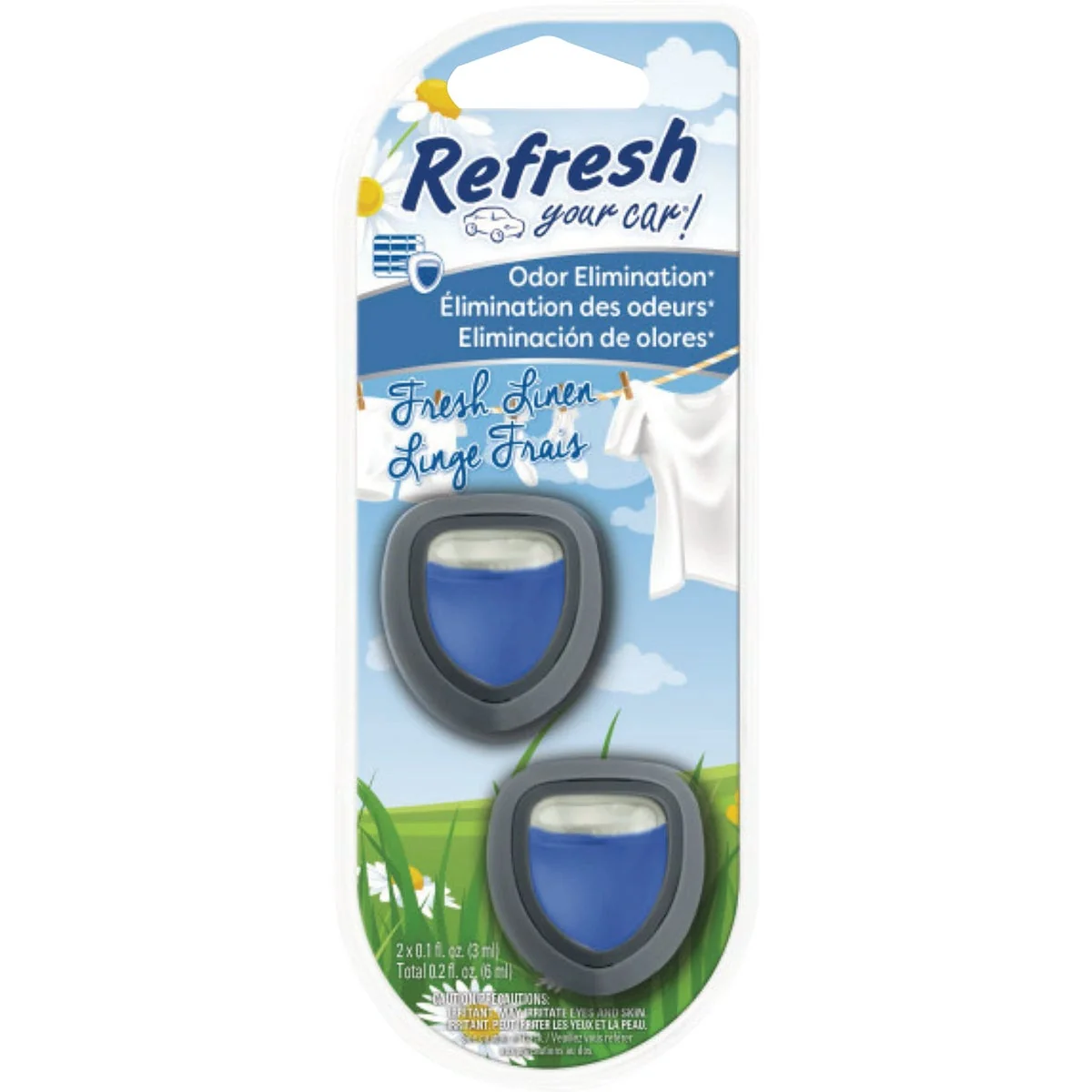 Contemporary Refresh Your Car Diffuser Air Freshner Fresh Linen 2-Pack Green