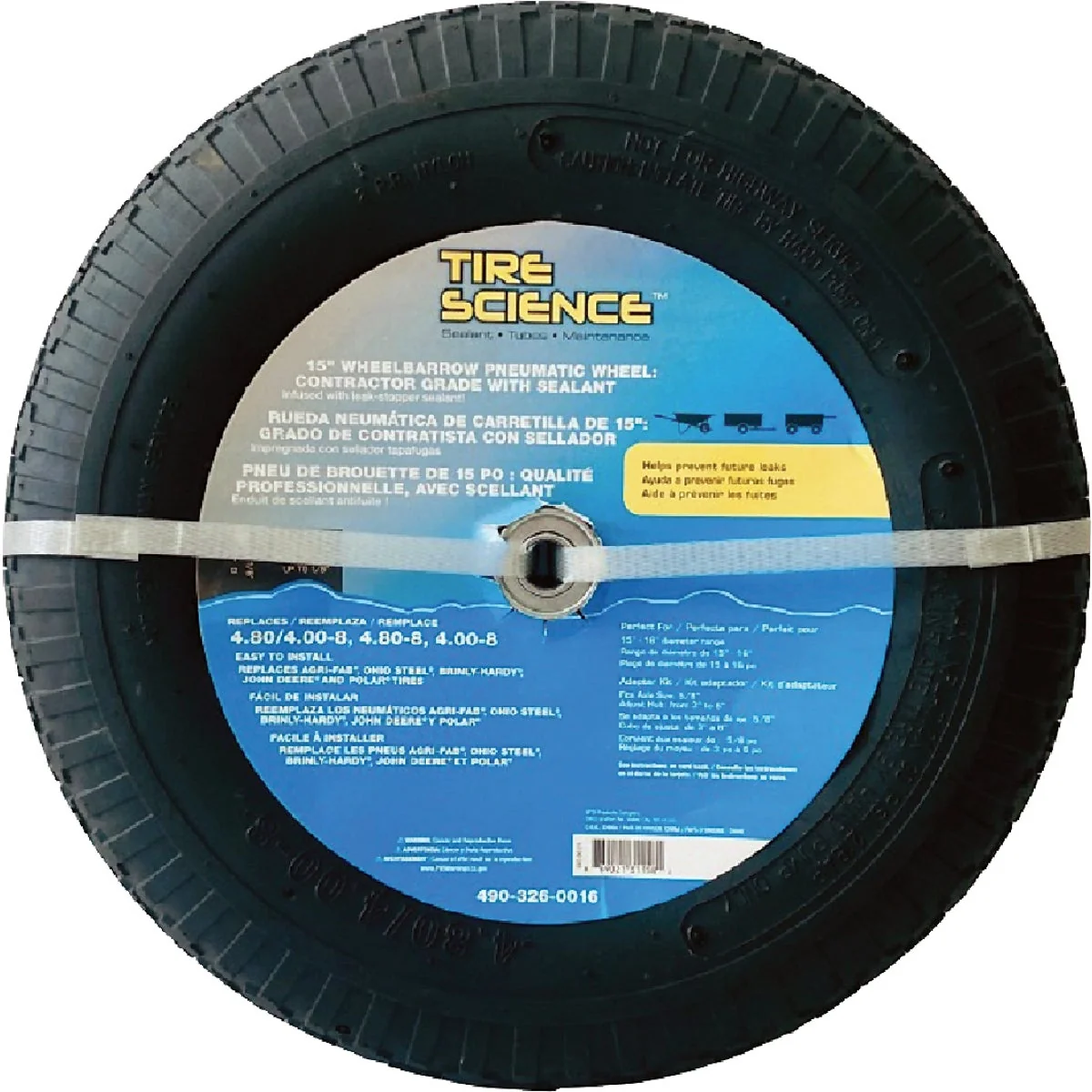 Outstanding Tire Science 15.5 In. Wheel with Tire Sealant for Wheelbarrows Carts and Tow Trailers High-Quality