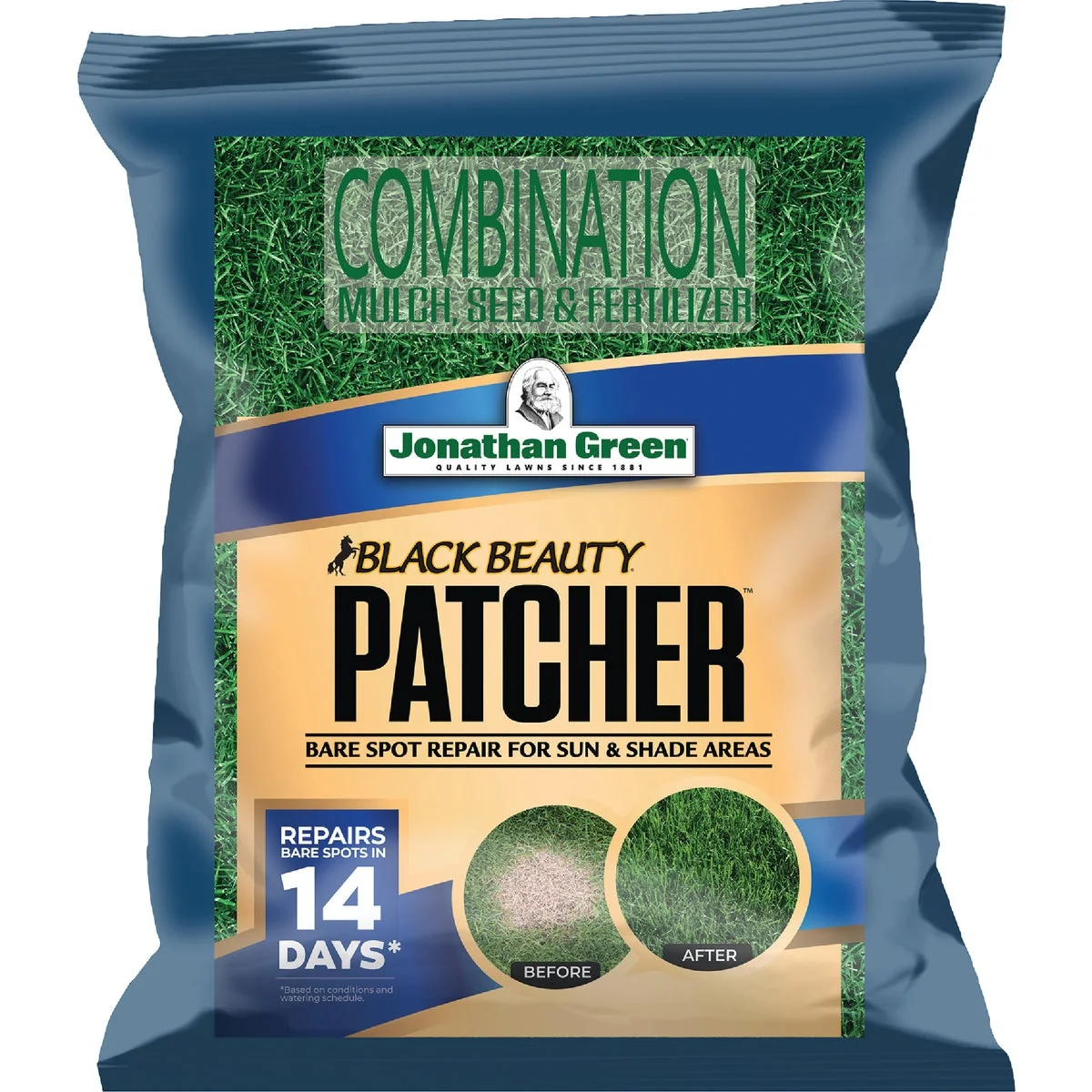 Minimalist Jonathan Green Black Beauty Patcher 8 Lb. 300 Sq. Ft. Combination Mulch Seed Fertilizer Eco-Friendly